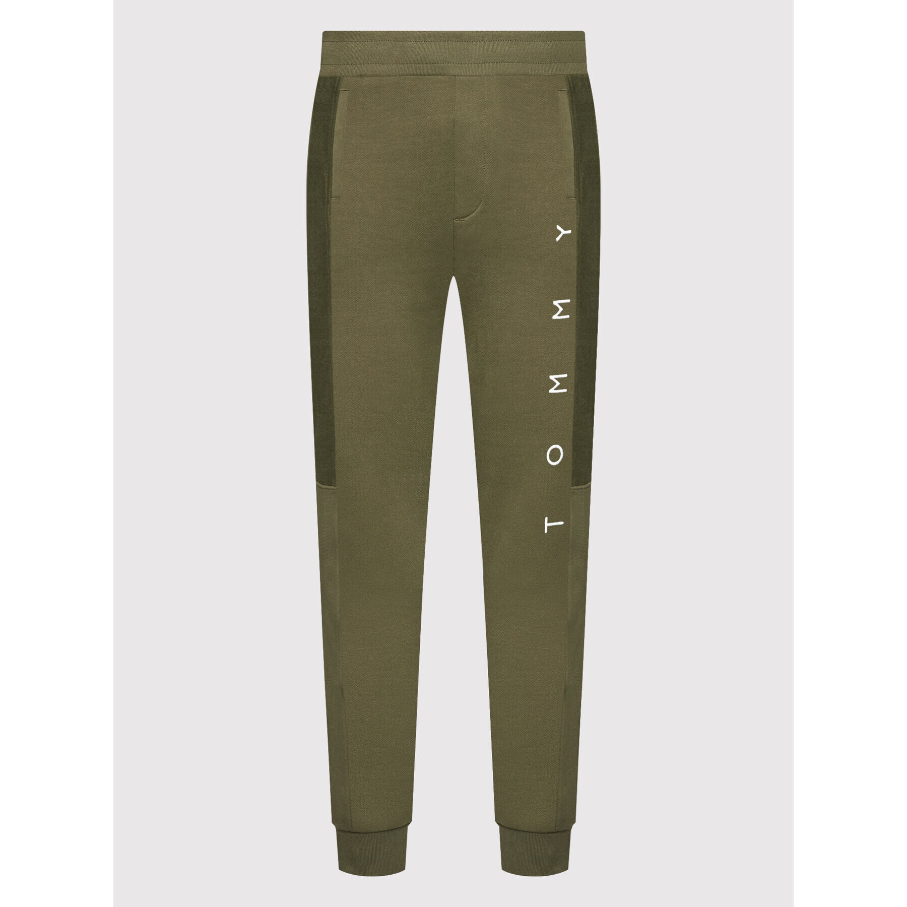 Tommy Hilfiger Pantaloni trening Mono Design MW0MW22154 Verde Regular Fit - Pled.ro