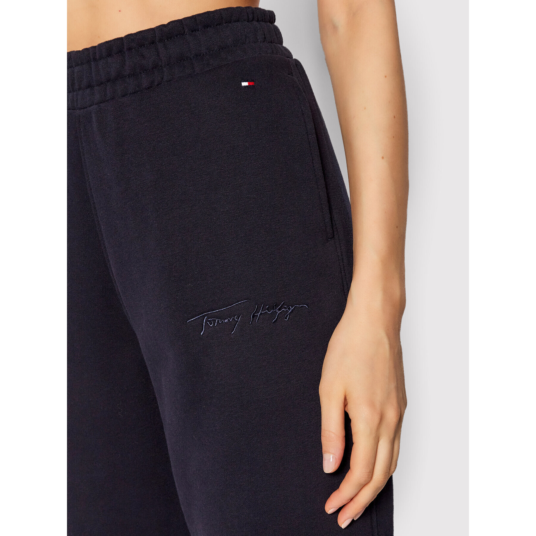 Tommy Hilfiger Pantaloni trening Script WW0WW31776 Bleumarin Relaxed Fit - Pled.ro