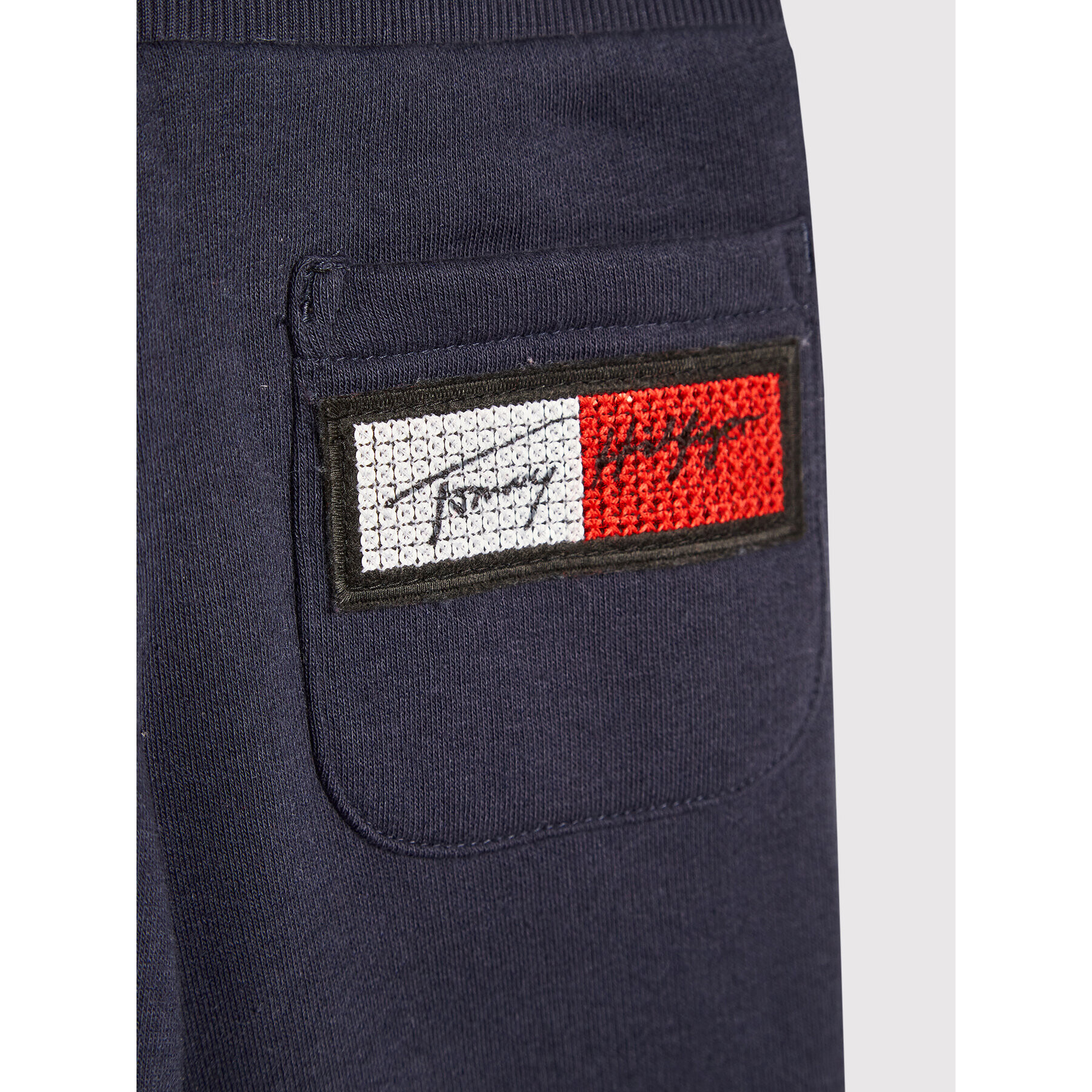 Tommy Hilfiger Pantaloni trening Sequins Flag KG0KG06136 D Bleumarin Regular Fit - Pled.ro