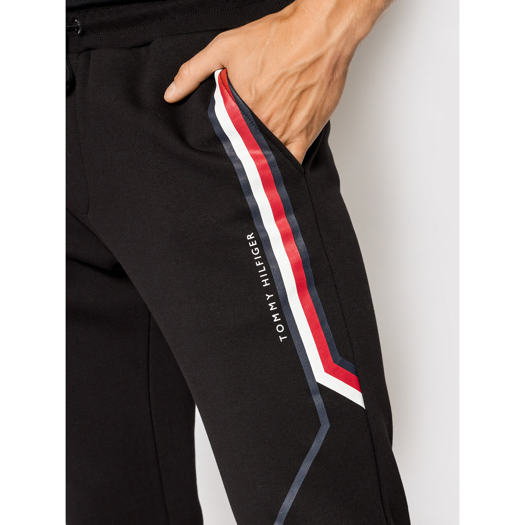 Tommy Hilfiger Pantaloni trening Split Corp Stripe MW0MW21117 Negru Regular Fit - Pled.ro