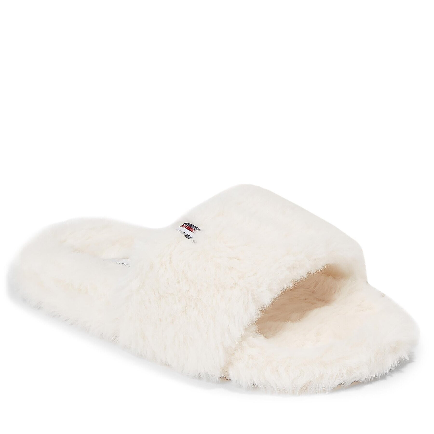 Tommy Hilfiger Papuci de casă Fur Home Slipper Slide FW0FW07663 Alb - Pled.ro