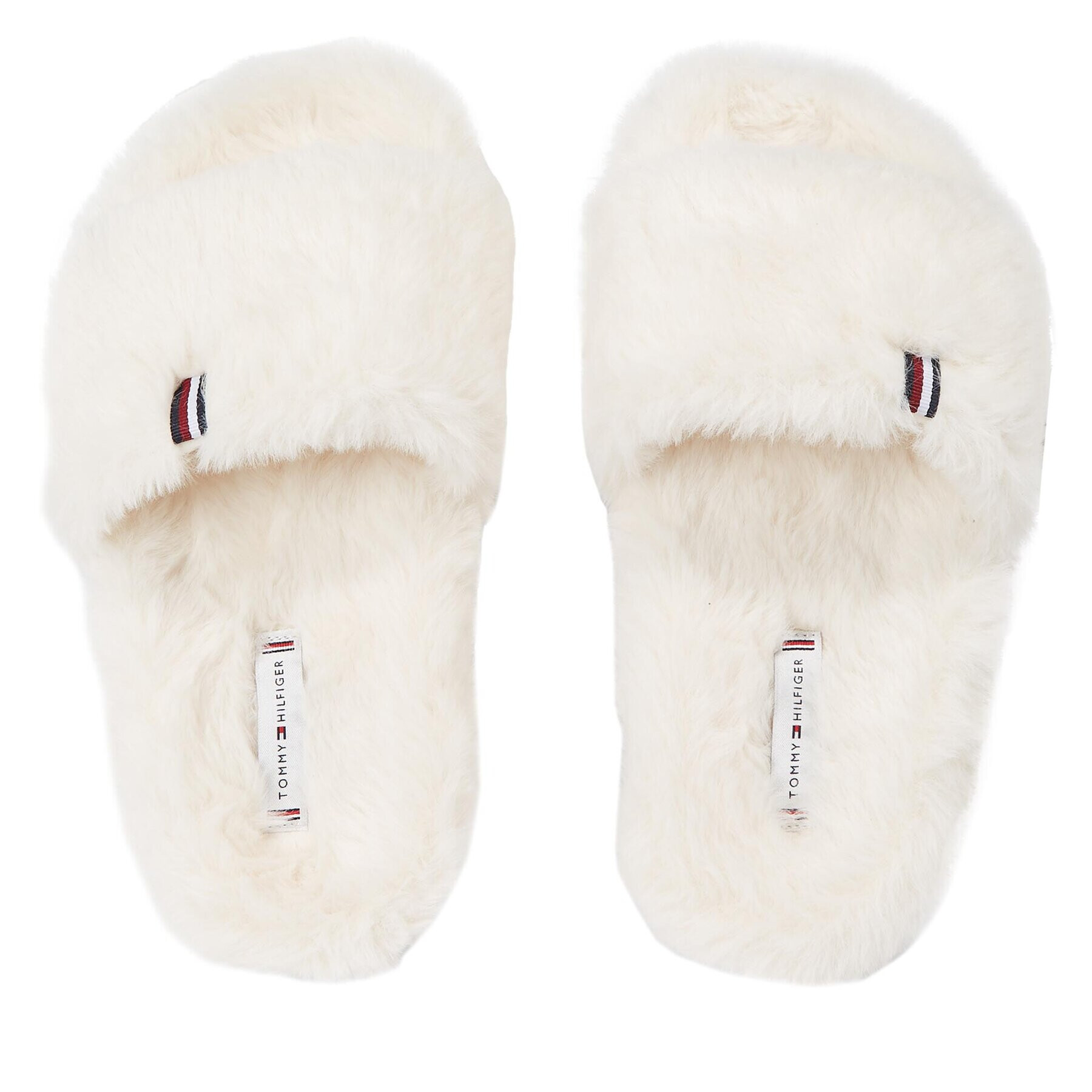 Tommy Hilfiger Papuci de casă Fur Home Slipper Slide FW0FW07663 Alb - Pled.ro