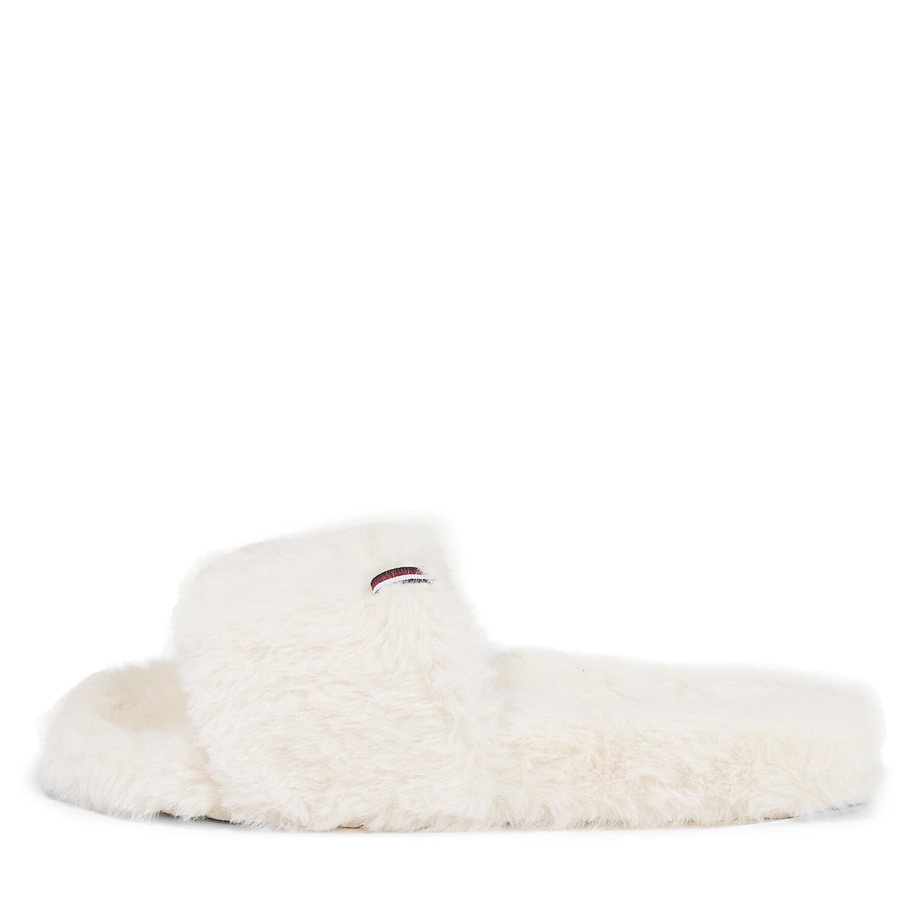 Tommy Hilfiger Papuci de casă Fur Home Slipper Slide FW0FW07663 Alb - Pled.ro