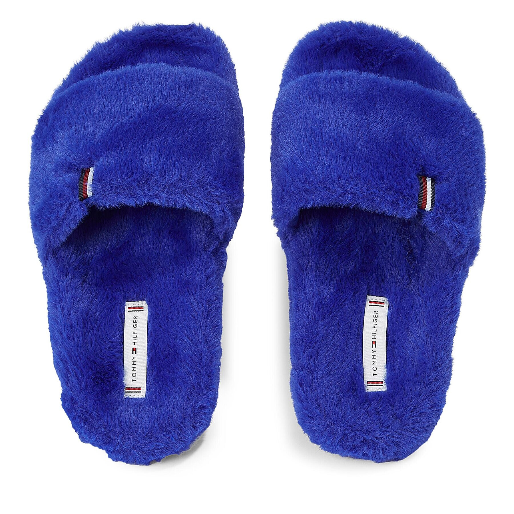 Tommy Hilfiger Papuci de casă Fur Home Slipper Slide FW0FW07663 Albastru - Pled.ro