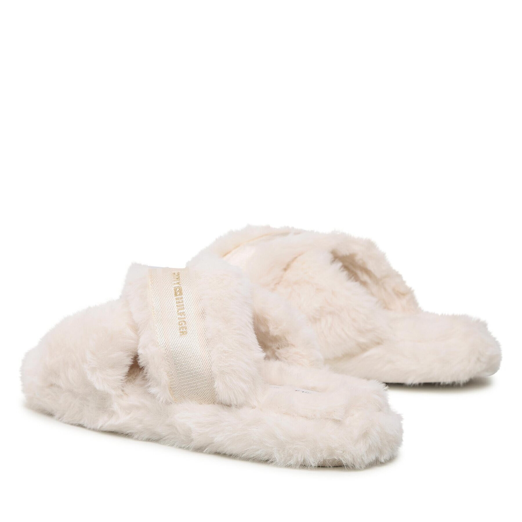 Tommy Hilfiger Papuci de casă Fur Home Slippers Wiht Straps FW0FW06889 Bej - Pled.ro