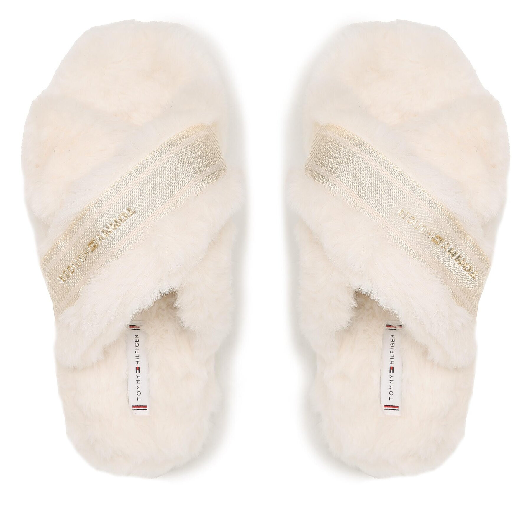 Tommy Hilfiger Papuci de casă Fur Home Slippers Wiht Straps FW0FW06889 Bej - Pled.ro