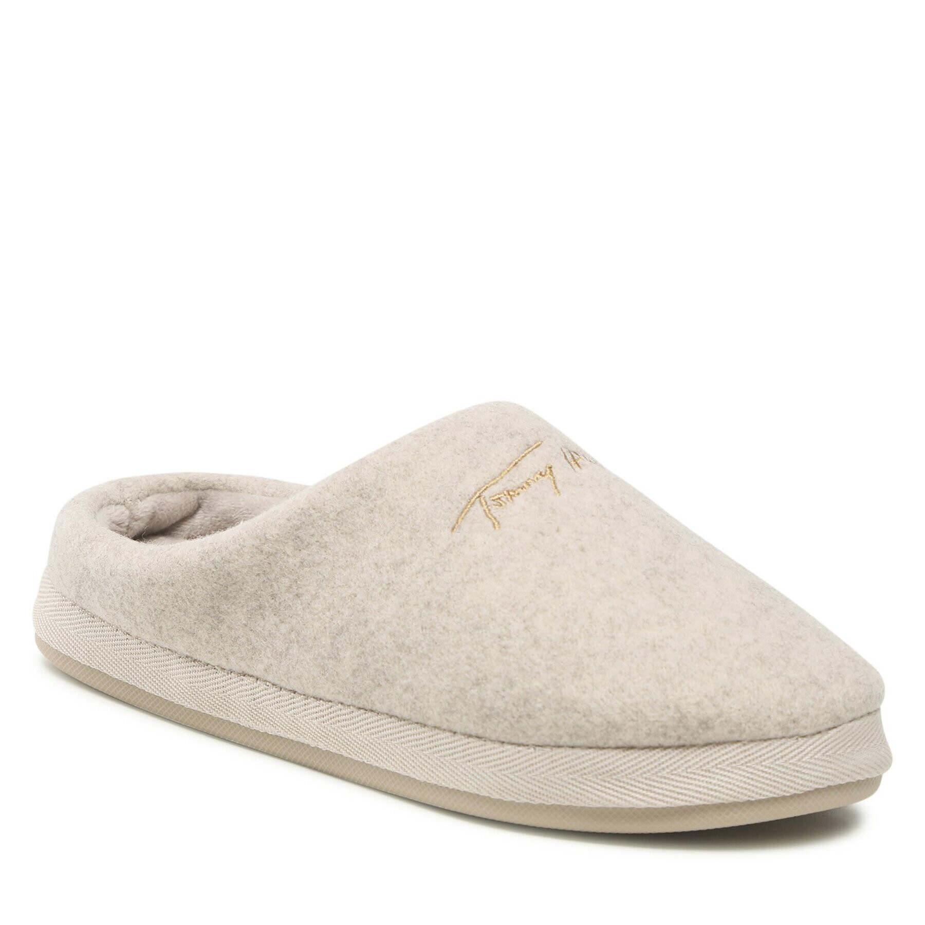 Tommy Hilfiger Papuci de casă Home Slipper Felt FW0FW06715 Bej - Pled.ro