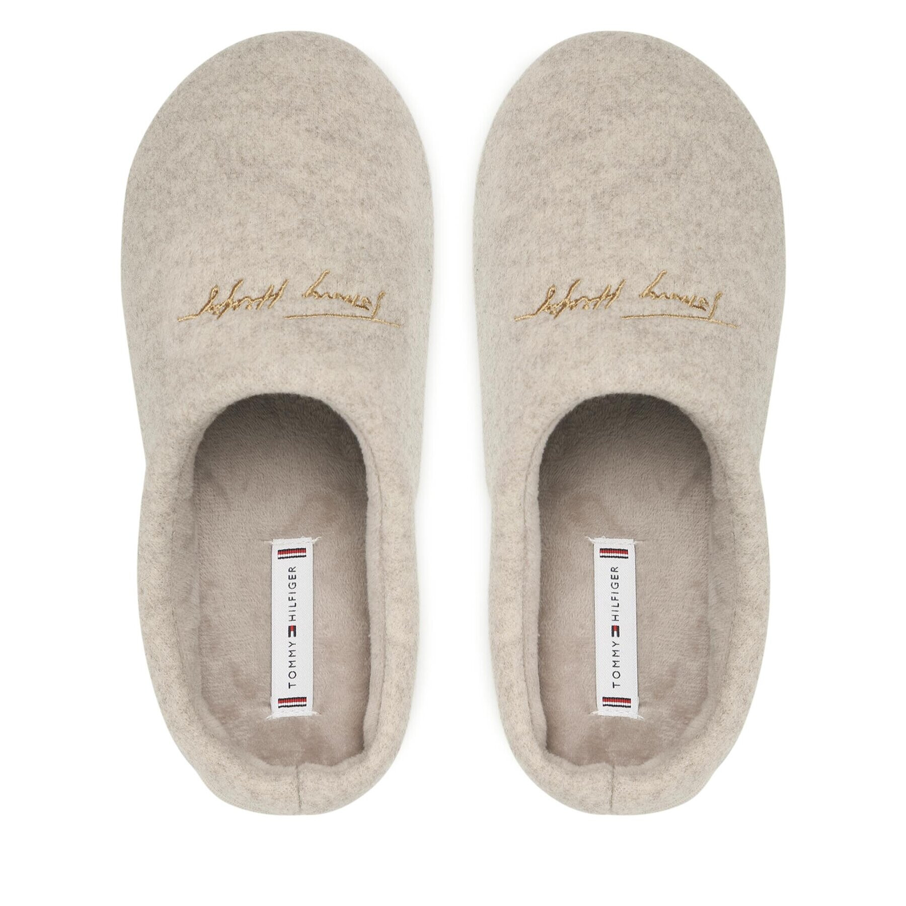 Tommy Hilfiger Papuci de casă Home Slipper Felt FW0FW06715 Bej - Pled.ro