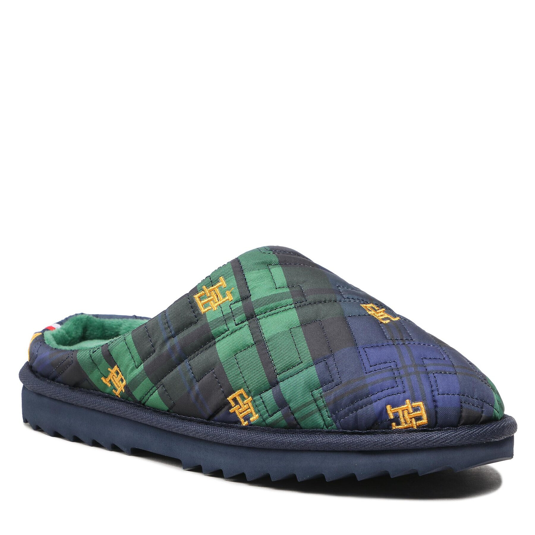 Tommy Hilfiger Papuci de casă Quilted Home Slipper Blackwatch FW0FW06913 Bleumarin - Pled.ro