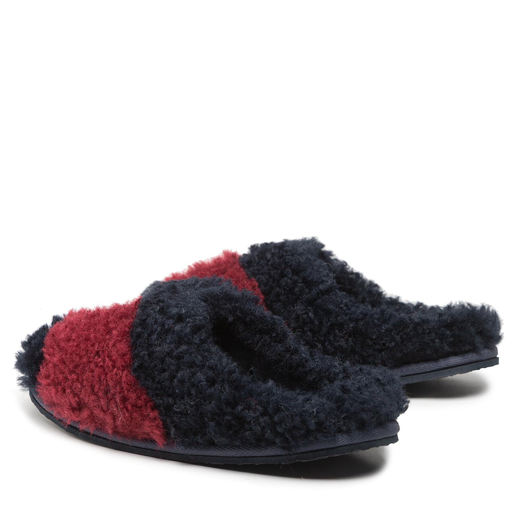 Tommy Hilfiger Papuci de casă Th Home Slipper Sherpa Fur FW0FW06577 Bleumarin - Pled.ro