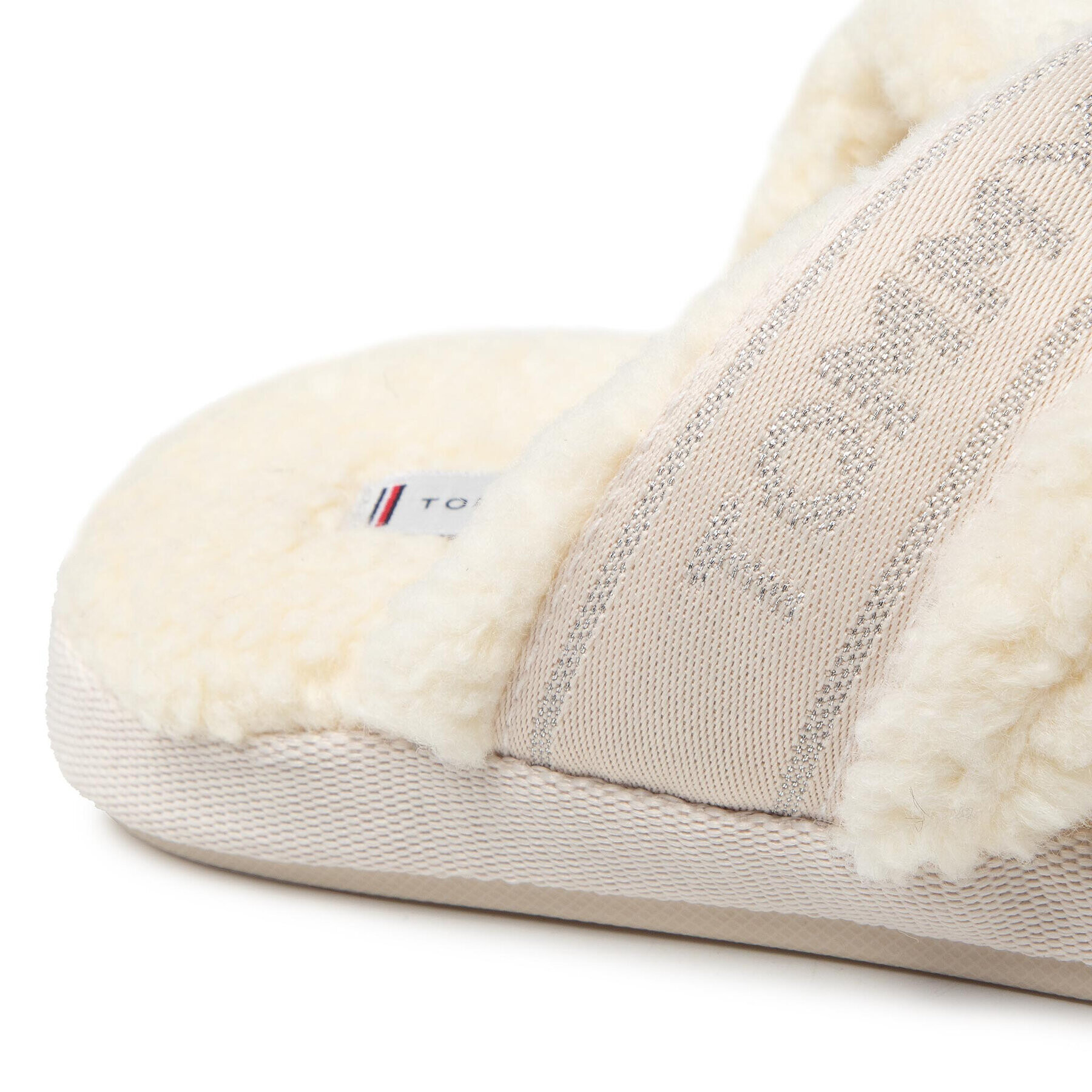 Tommy Hilfiger Papuci de casă Th Shiny Webbing Home Slipper FW0FW06139 Bej - Pled.ro