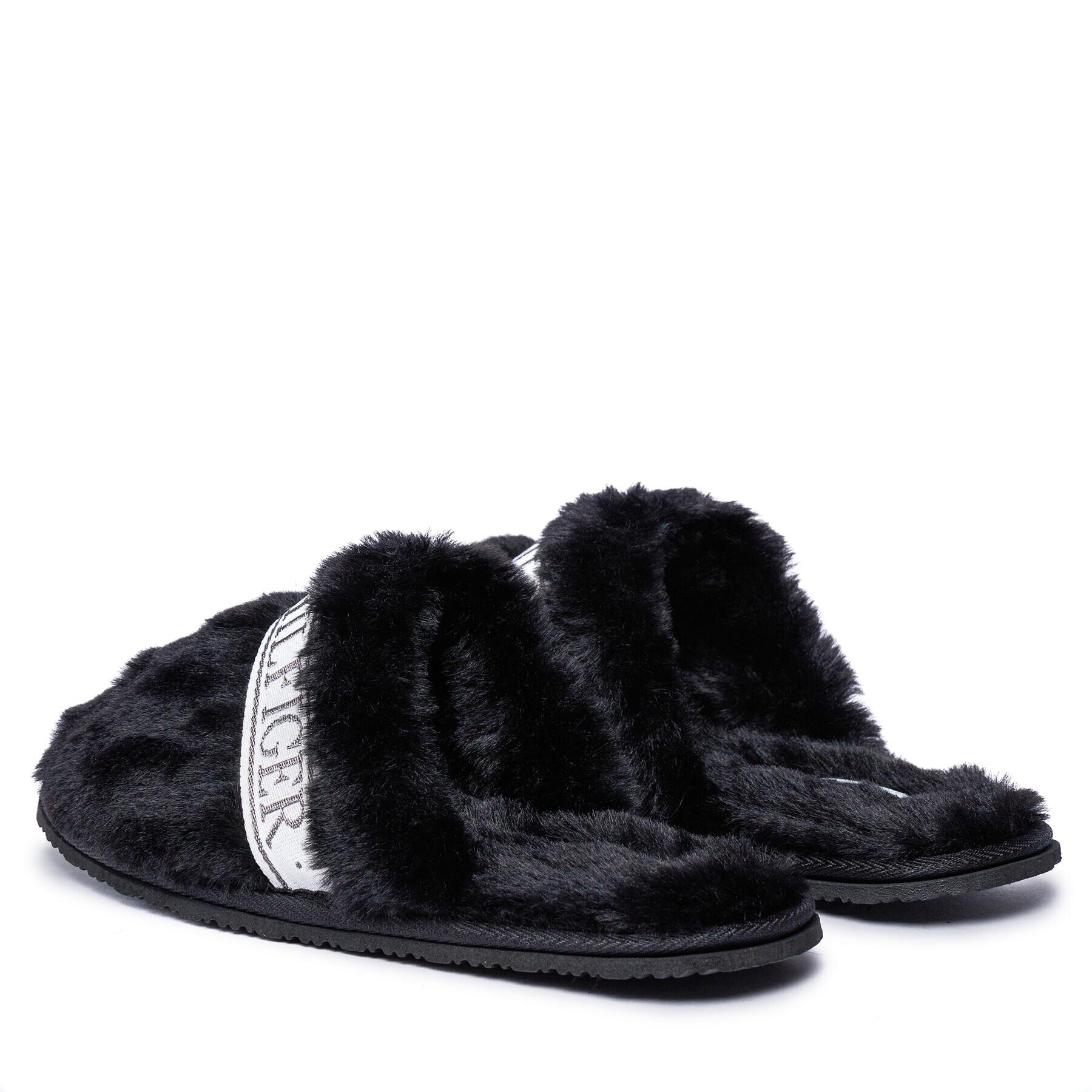 Tommy Hilfiger Papuci de casă Tommy Fur Hotel Slipper FW0FW07595 Negru - Pled.ro