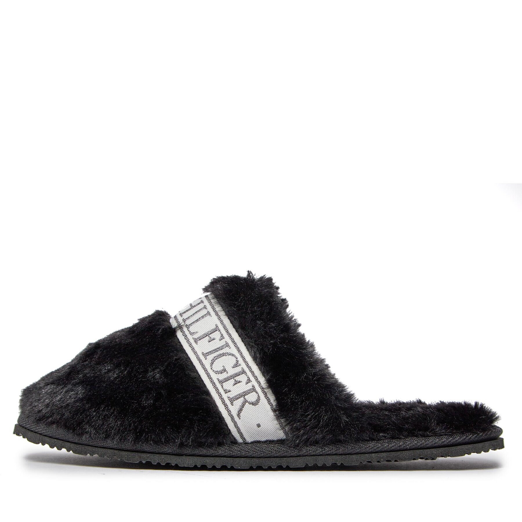 Tommy Hilfiger Papuci de casă Tommy Fur Hotel Slipper FW0FW07595 Negru - Pled.ro