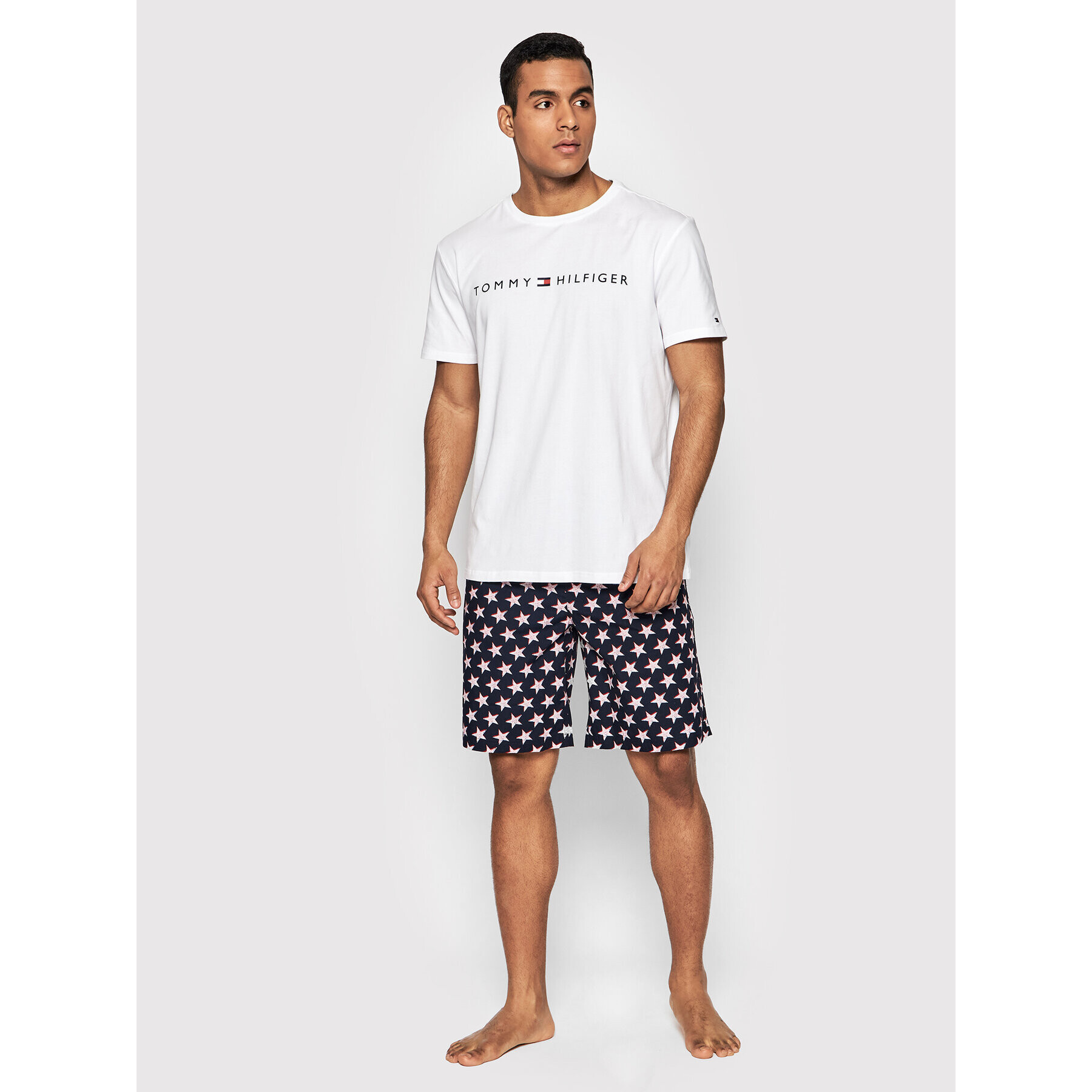 Tommy Hilfiger Pijama UM0UM01959 Alb Regular Fit - Pled.ro