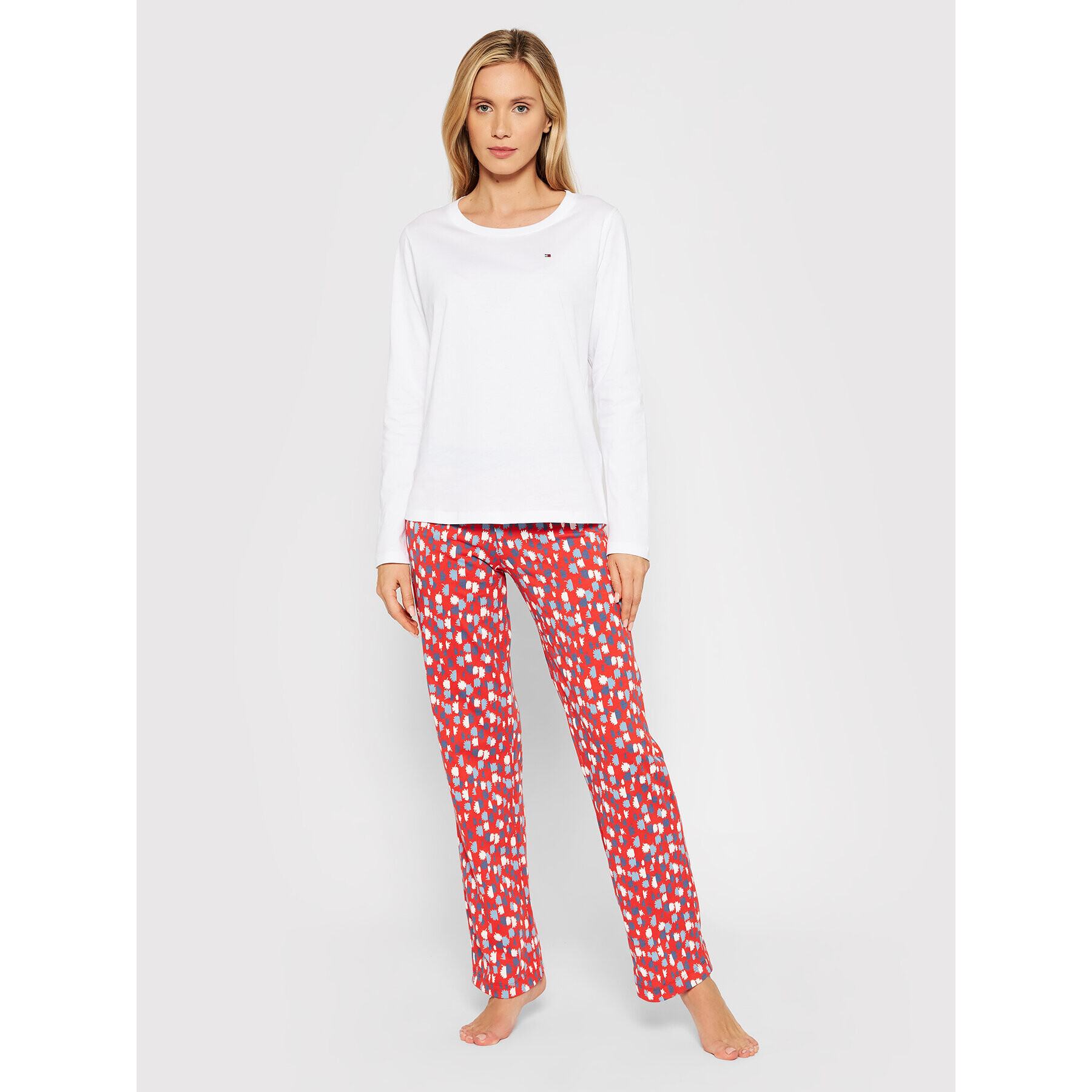 Tommy Hilfiger Pijama UW0UW02566 Alb Regular Fit - Pled.ro