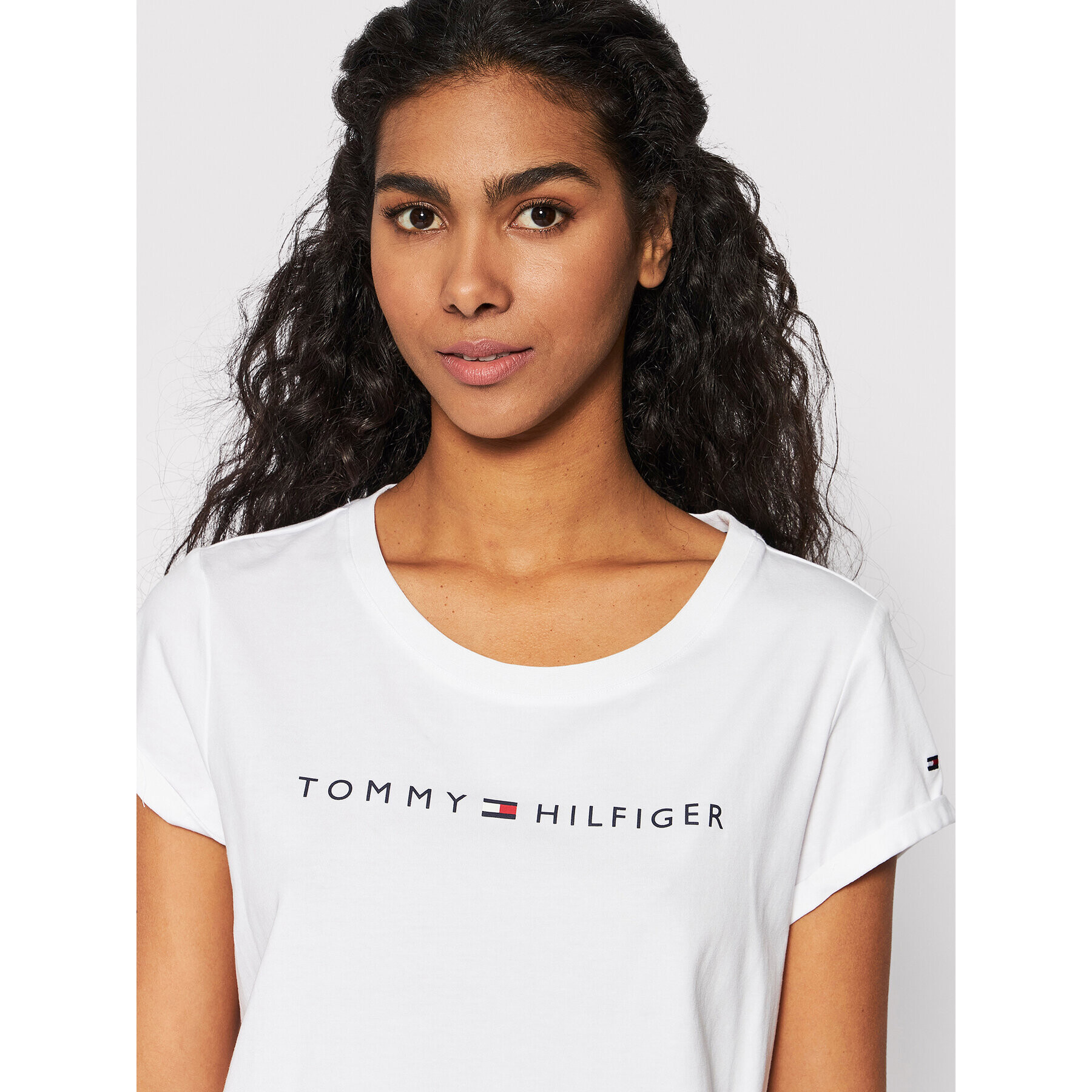 Tommy Hilfiger Pijama UW0UW02975 Alb Regular Fit - Pled.ro