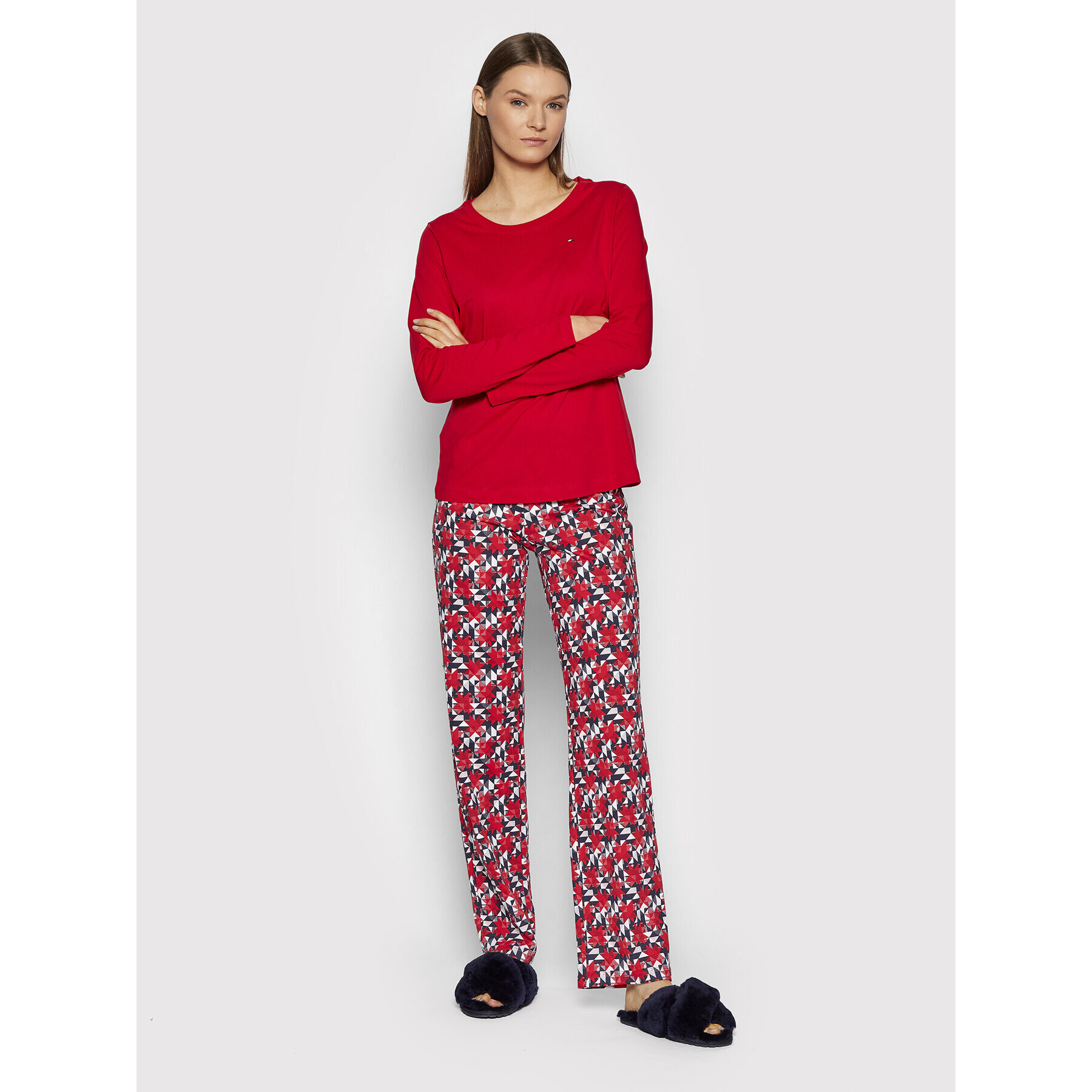 Tommy Hilfiger Pijama UW0UW03494 Roșu Regular Fit - Pled.ro