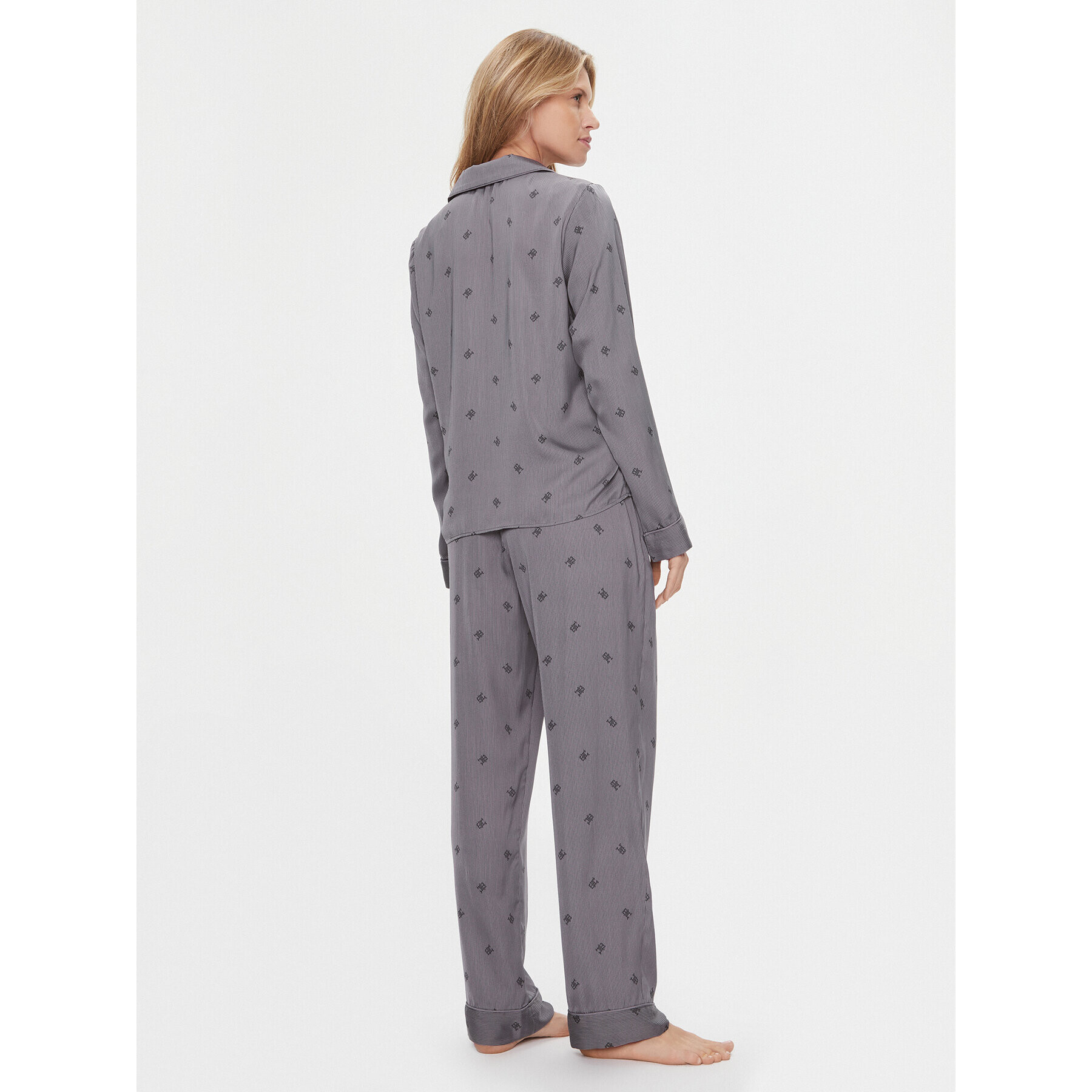 Tommy Hilfiger Pijama UW0UW04830 Gri Relaxed Fit - Pled.ro