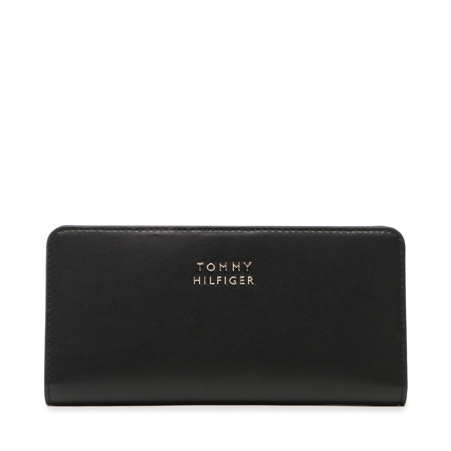 Tommy Hilfiger Portofel Mare de Damă Casual Chic Leather Large Wallet AW0AW14916 Negru - Pled.ro