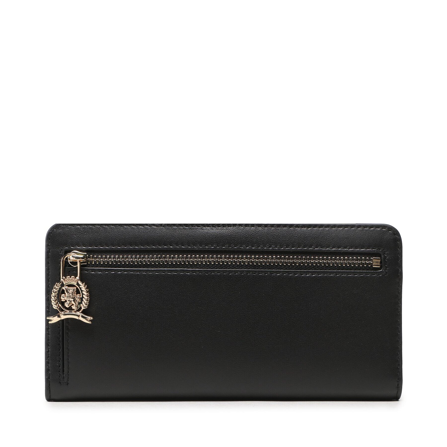 Tommy Hilfiger Portofel Mare de Damă Casual Chic Leather Large Wallet AW0AW14916 Negru - Pled.ro