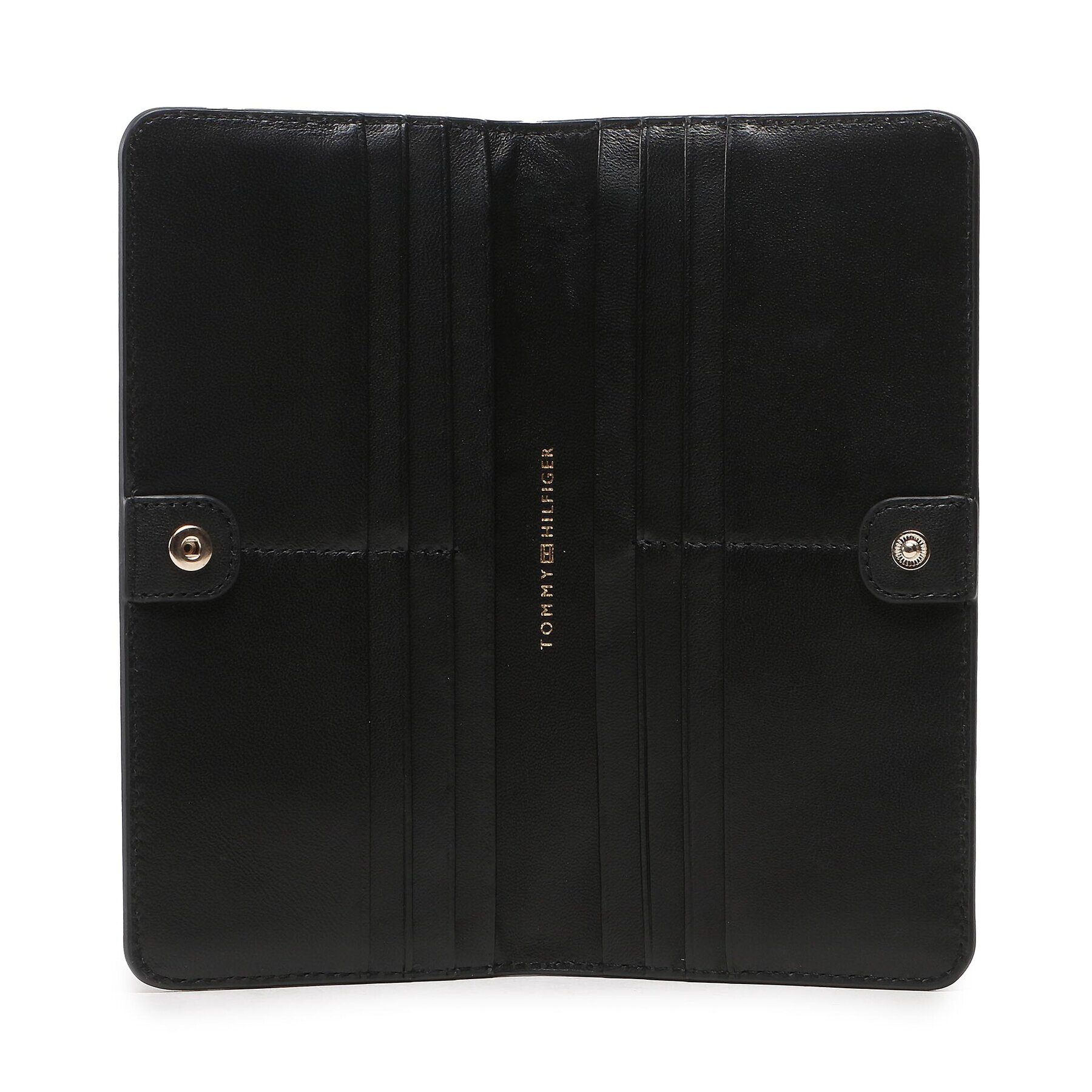 Tommy Hilfiger Portofel Mare de Damă Casual Chic Leather Large Wallet AW0AW14916 Negru - Pled.ro