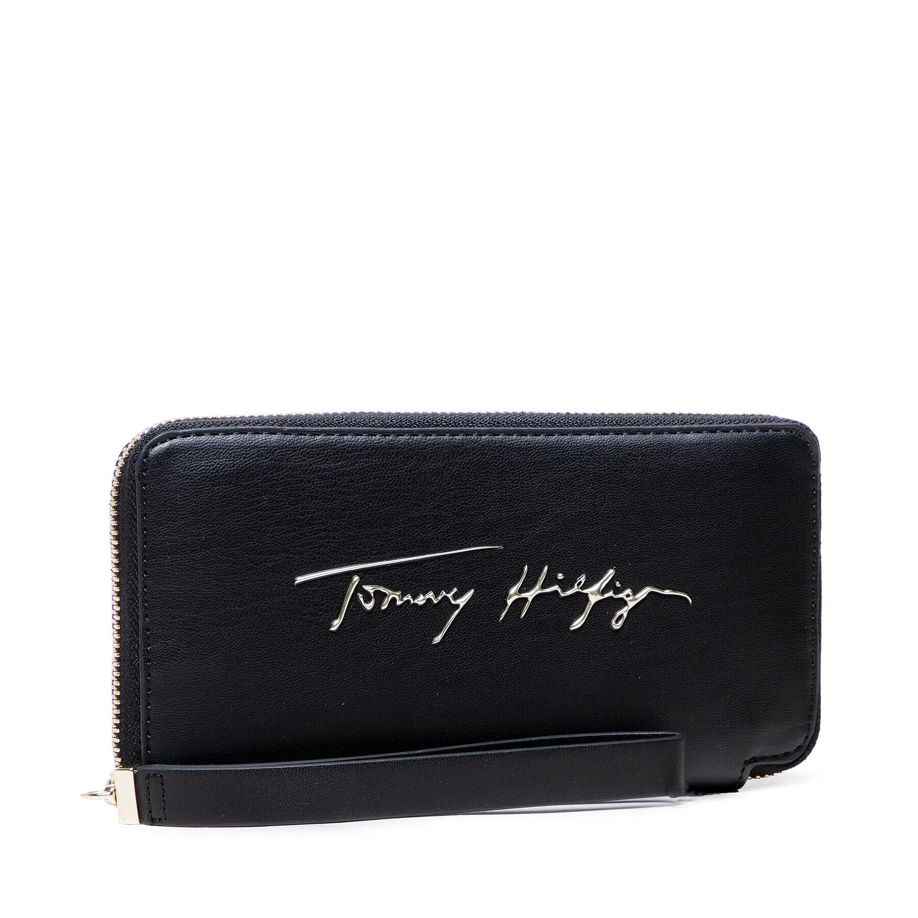 Tommy Hilfiger Portofel Mare de Damă Iconic Tommy Lrgza Sign AW0AW10556 Negru - Pled.ro