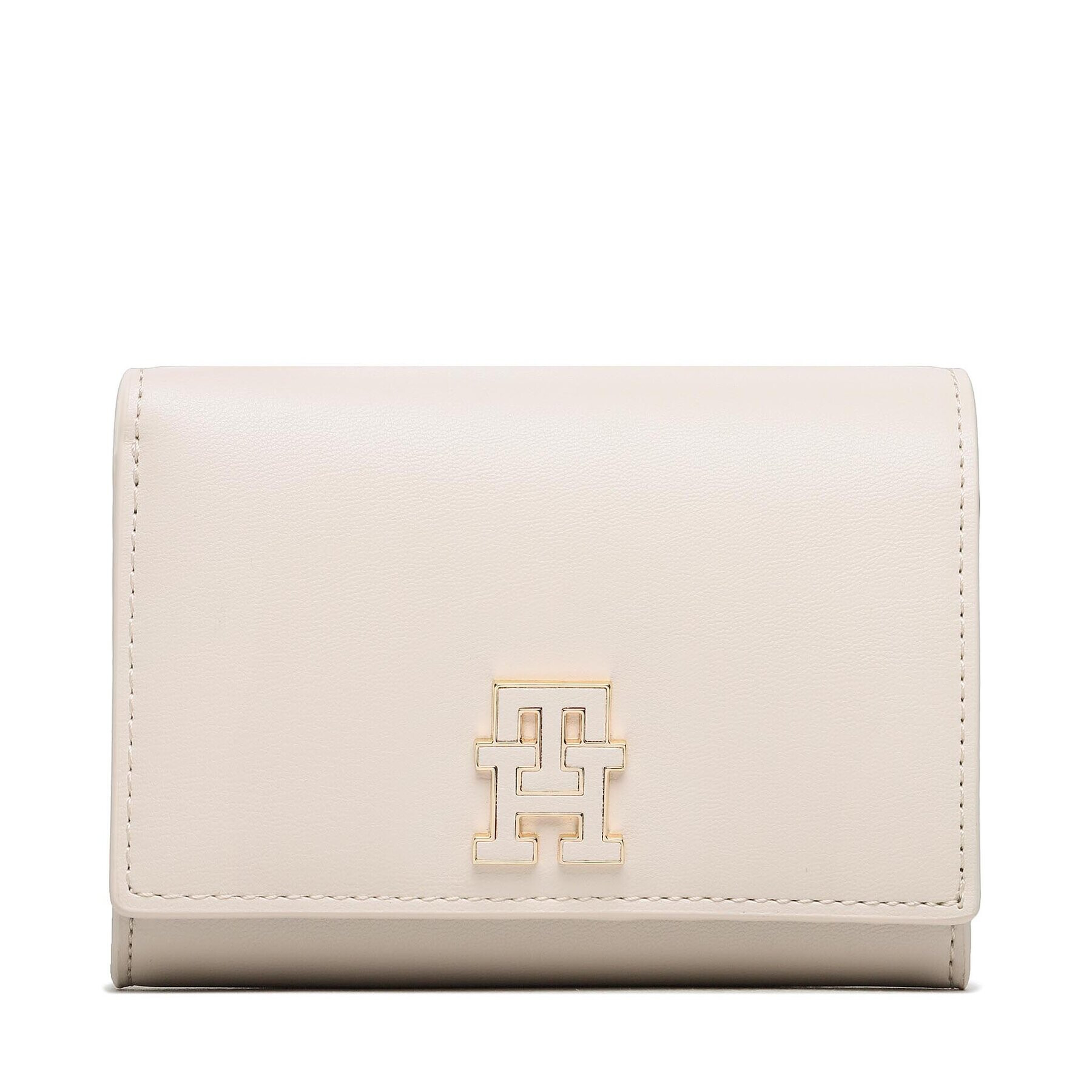 Tommy Hilfiger Portofel Mare de Damă Th Chic Med Flap Wallet AW0AW14887 Bej - Pled.ro