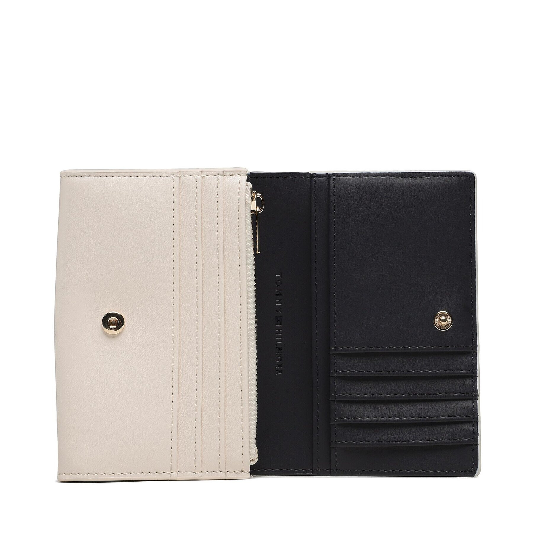 Tommy Hilfiger Portofel Mare de Damă Th Chic Med Flap Wallet AW0AW14887 Bej - Pled.ro