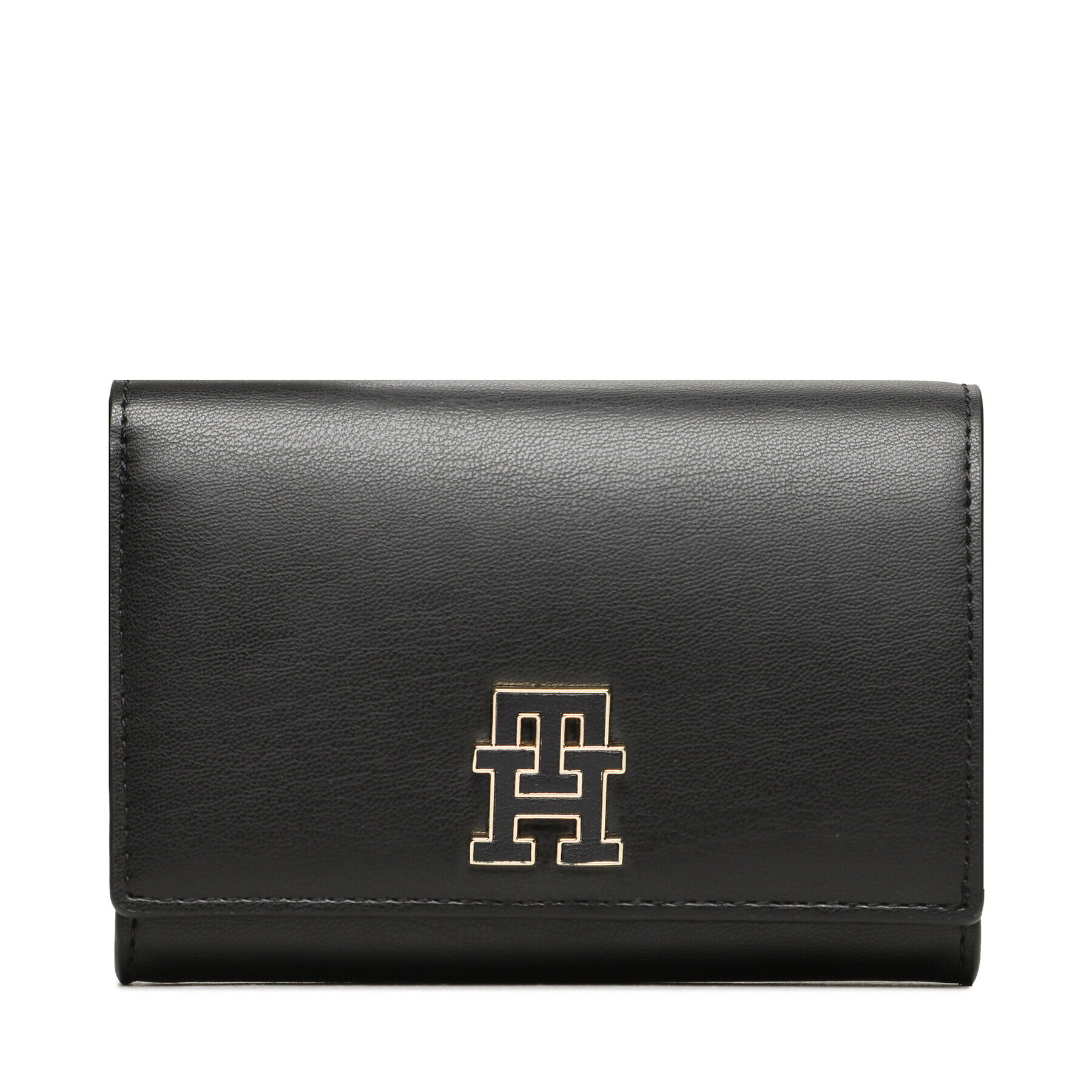 Tommy Hilfiger Portofel Mare de Damă Th Chic Med Flap Wallet AW0AW14887 Negru - Pled.ro