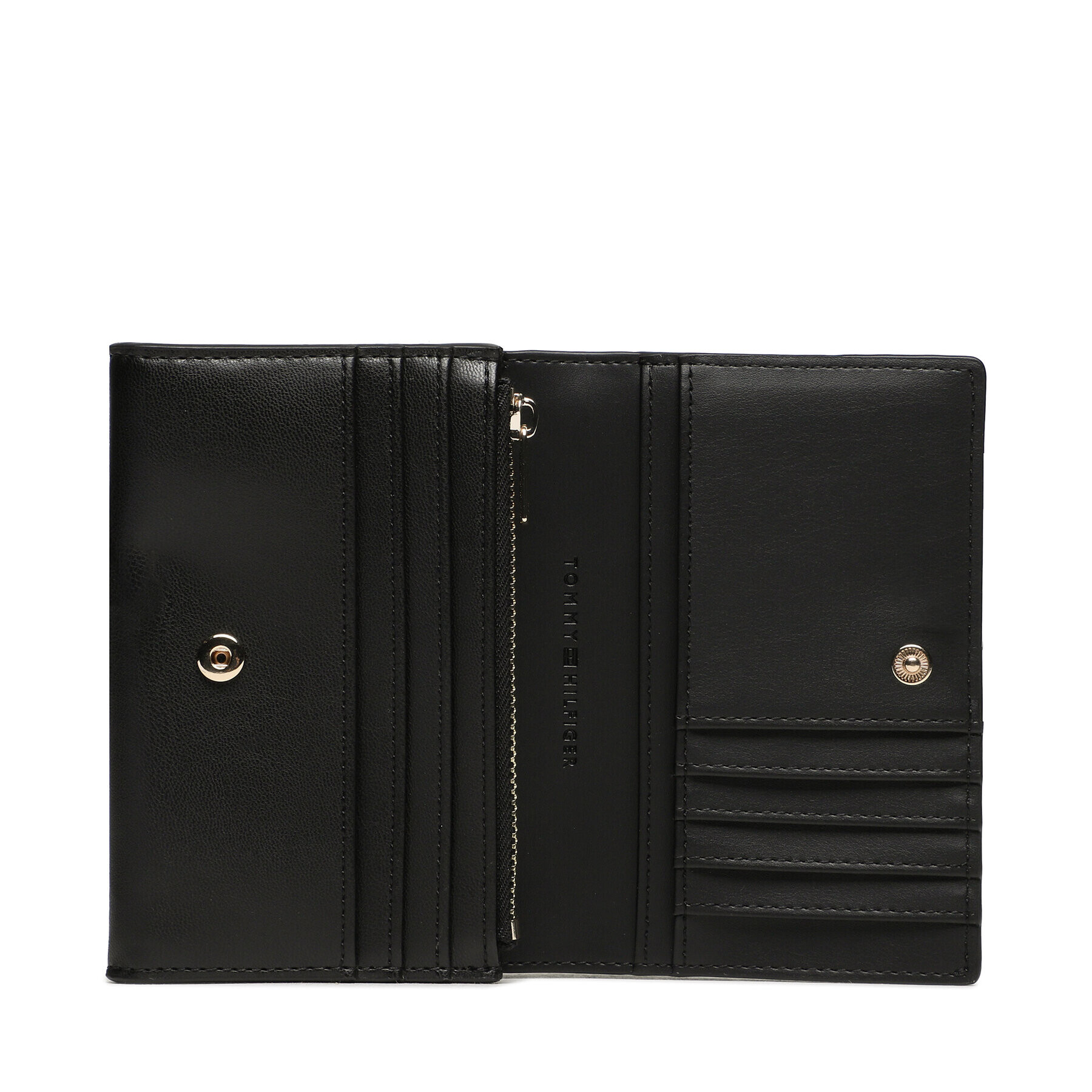 Tommy Hilfiger Portofel Mare de Damă Th Chic Med Flap Wallet AW0AW14887 Negru - Pled.ro