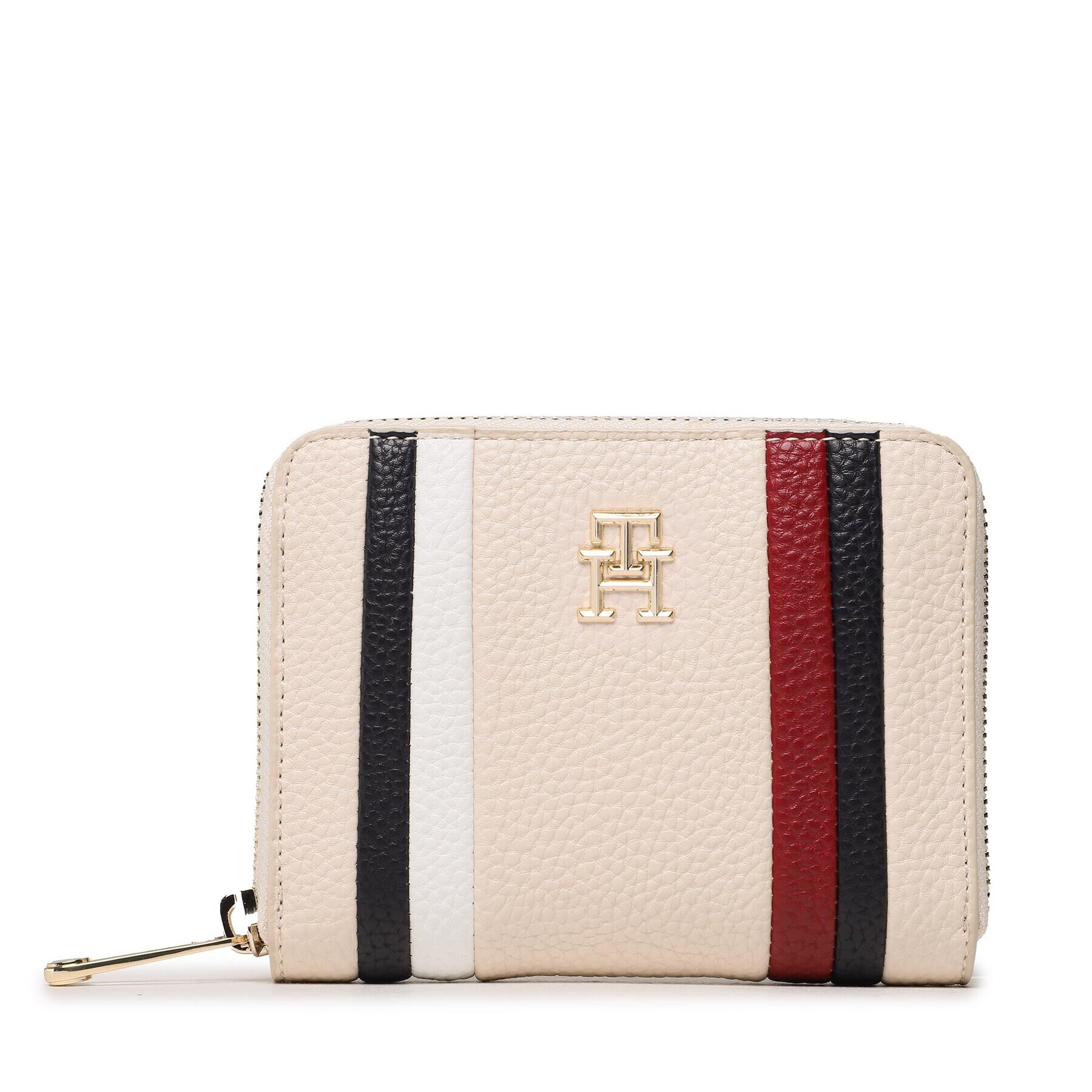 Tommy Hilfiger Portofel Mare de Damă Th Emblem Med Za Corp AW0AW15118 Bej - Pled.ro