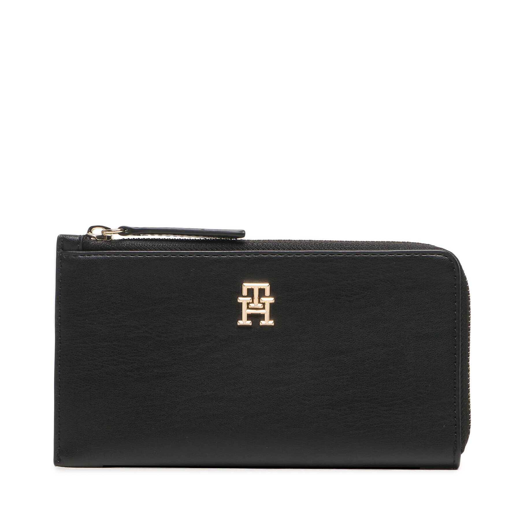 Tommy Hilfiger Portofel Mare de Damă Th Feminine Large Slim Wallet AW0AW14890 Negru - Pled.ro