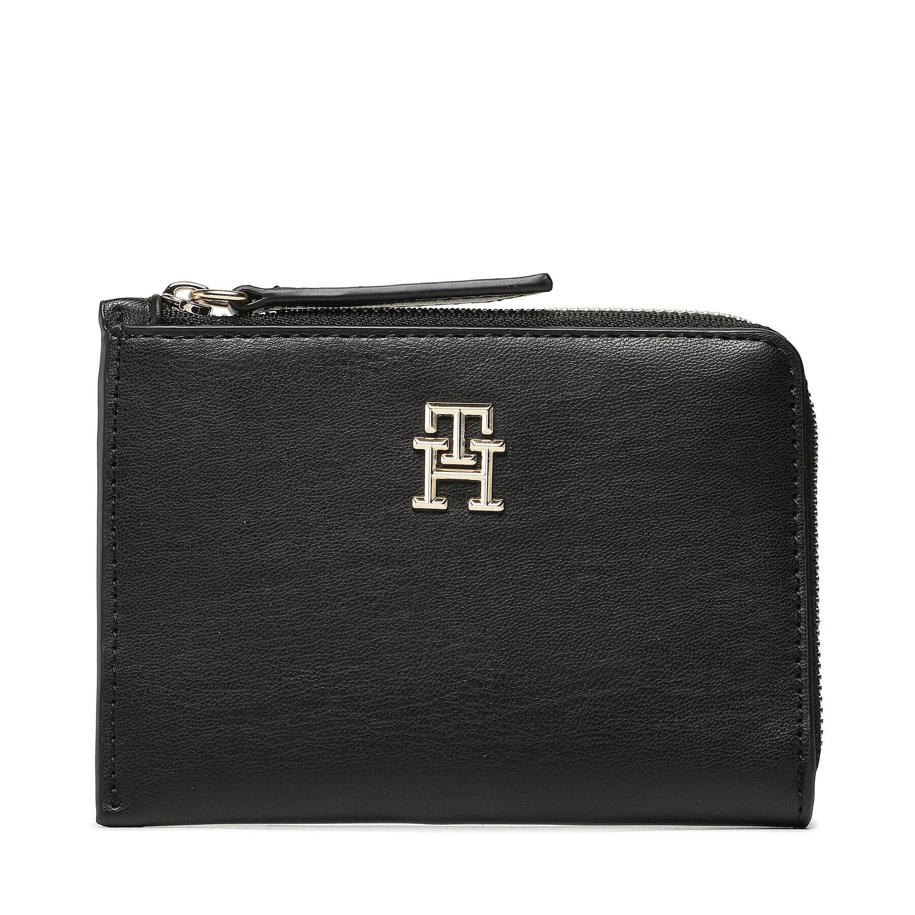 Tommy Hilfiger Portofel Mare de Damă Th Feminne Med Slim Wallet AW0AW14889 Negru - Pled.ro