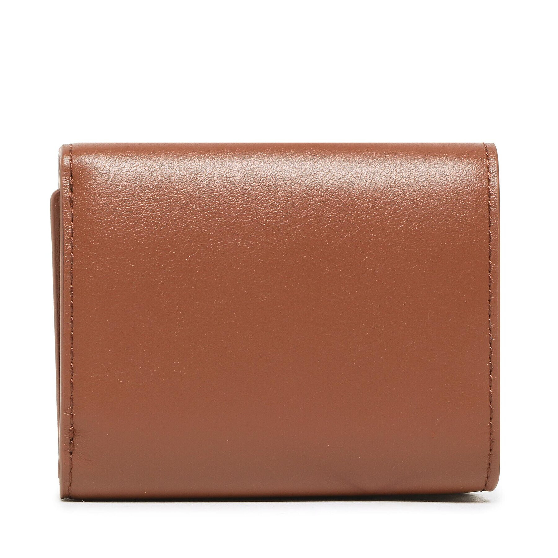 Tommy Hilfiger Portofel Mic de Damă Push Lock Leather Wallet AW0AW14344 Maro - Pled.ro