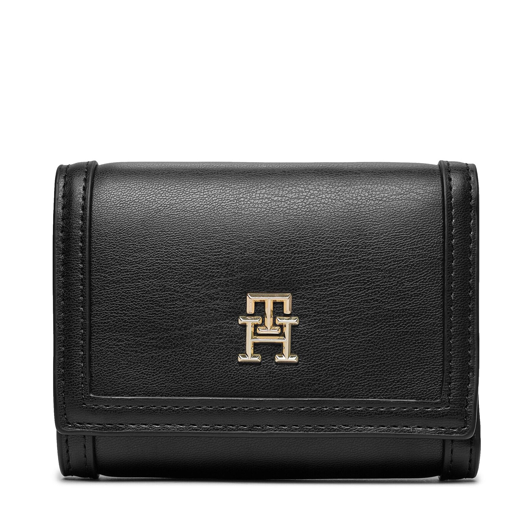 Tommy Hilfiger Portofel Mic de Damă Th City Med Flap Wallet AW0AW15746 Negru - Pled.ro