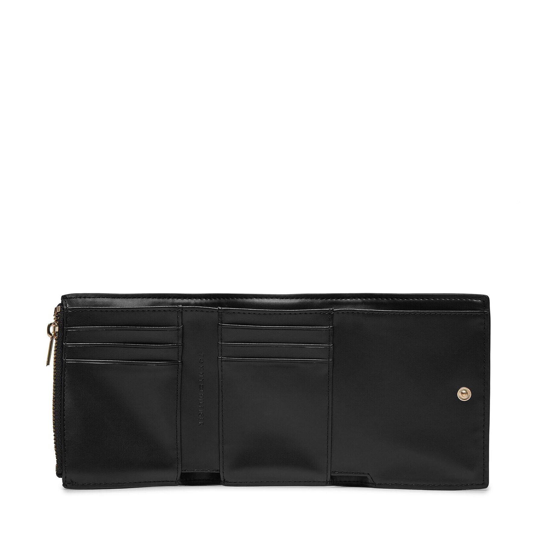 Tommy Hilfiger Portofel Mic de Damă Th City Med Flap Wallet AW0AW15746 Negru - Pled.ro