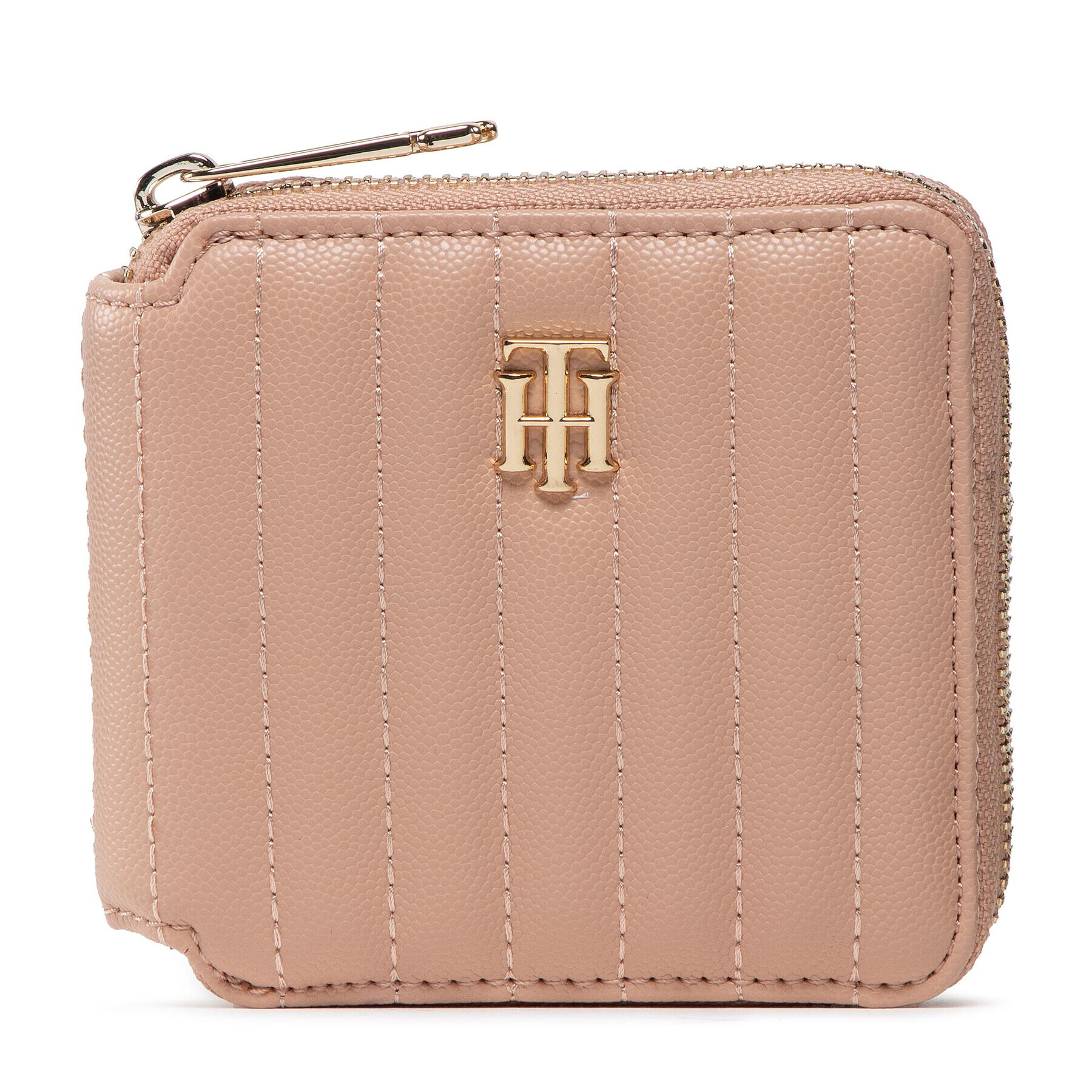 Tommy Hilfiger Portofel Mic de Damă Timeless Med Wallet Quilted AW0AW13644 Roz - Pled.ro