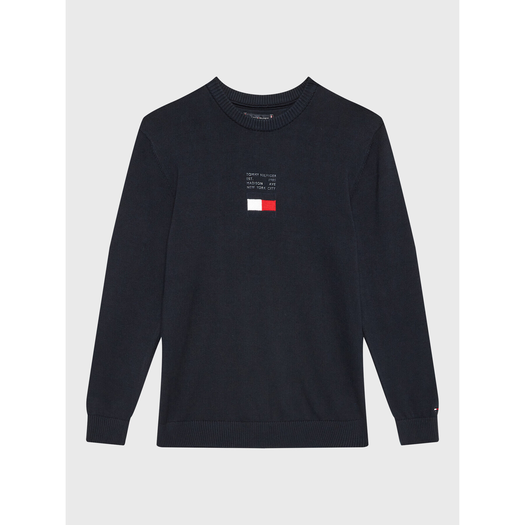 Tommy Hilfiger Pulover Flag KB0KB07973 D Bleumarin Regular Fit - Pled.ro