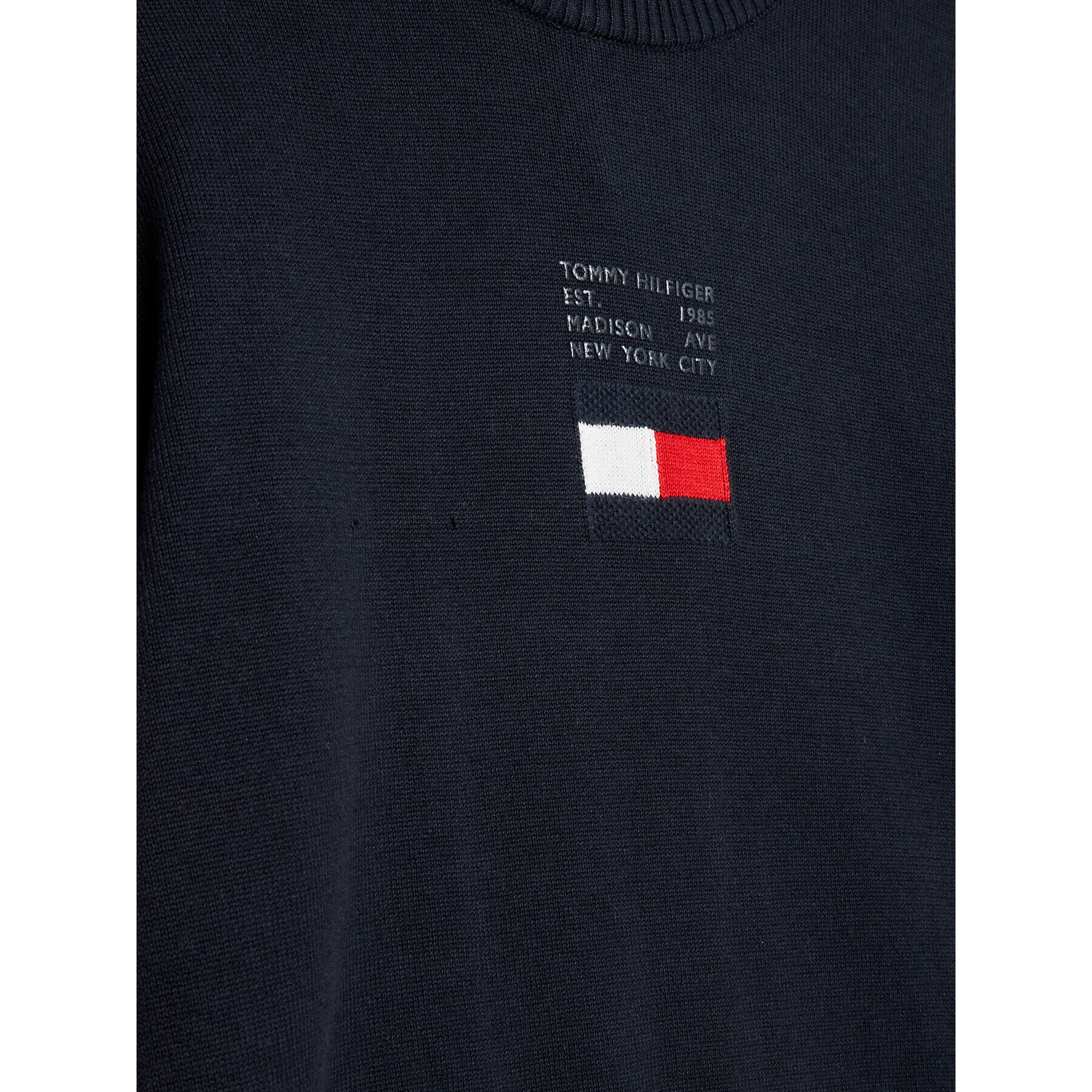 Tommy Hilfiger Pulover Flag KB0KB07973 D Bleumarin Regular Fit - Pled.ro