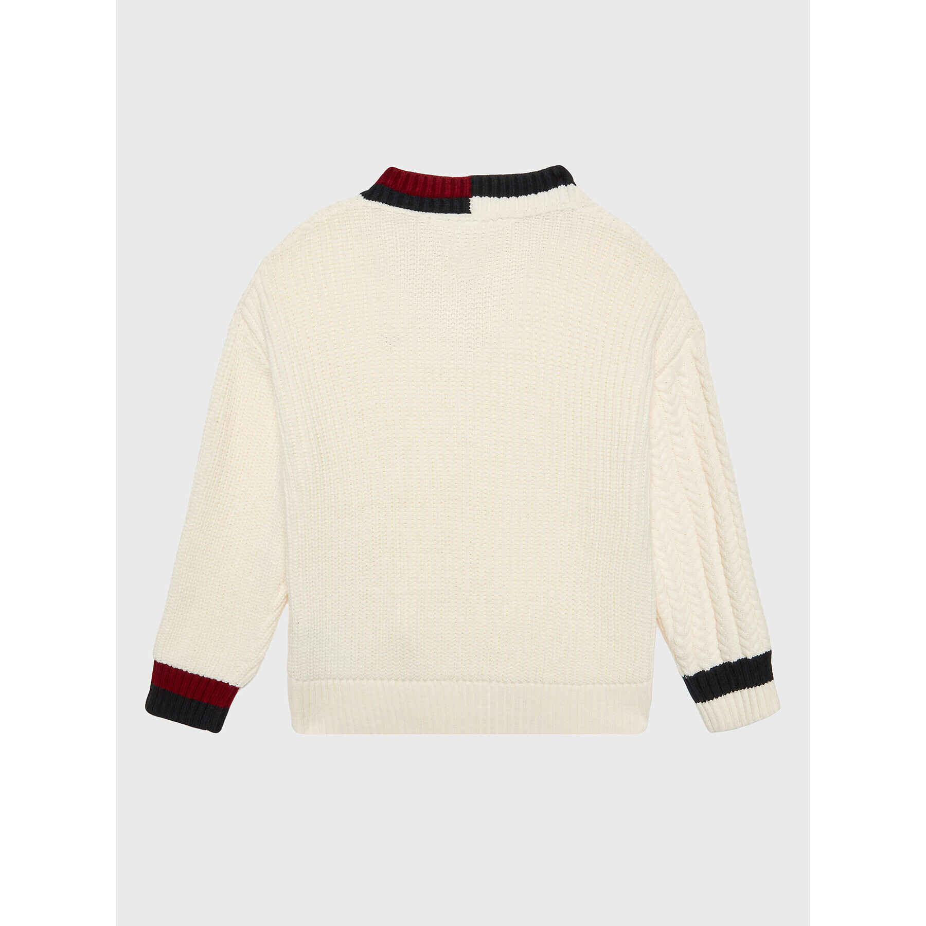 Tommy Hilfiger Pulover KG0KG06903 Écru Oversize - Pled.ro