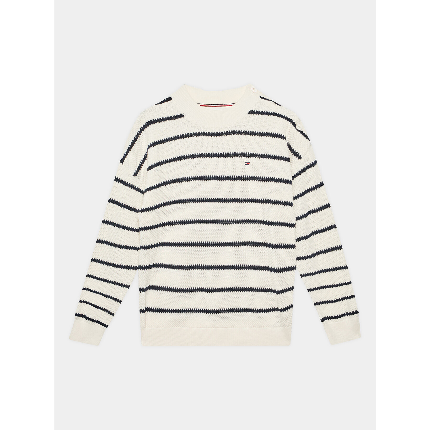 Tommy Hilfiger Pulover KG0KG07285 D Écru Regular Fit - Pled.ro