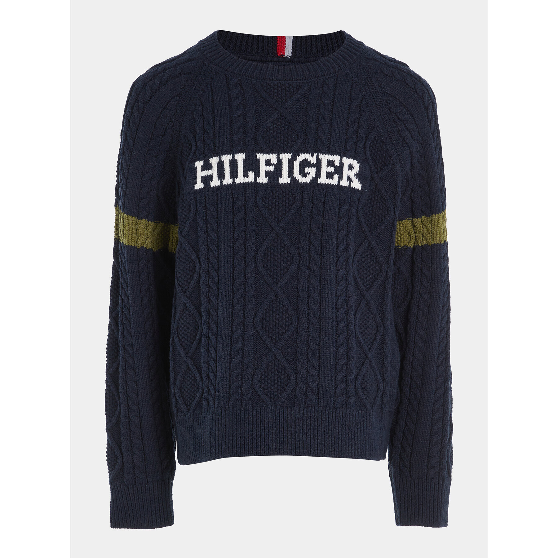 Tommy Hilfiger Pulover Monotype KB0KB08513 Bleumarin Regular Fit - Pled.ro