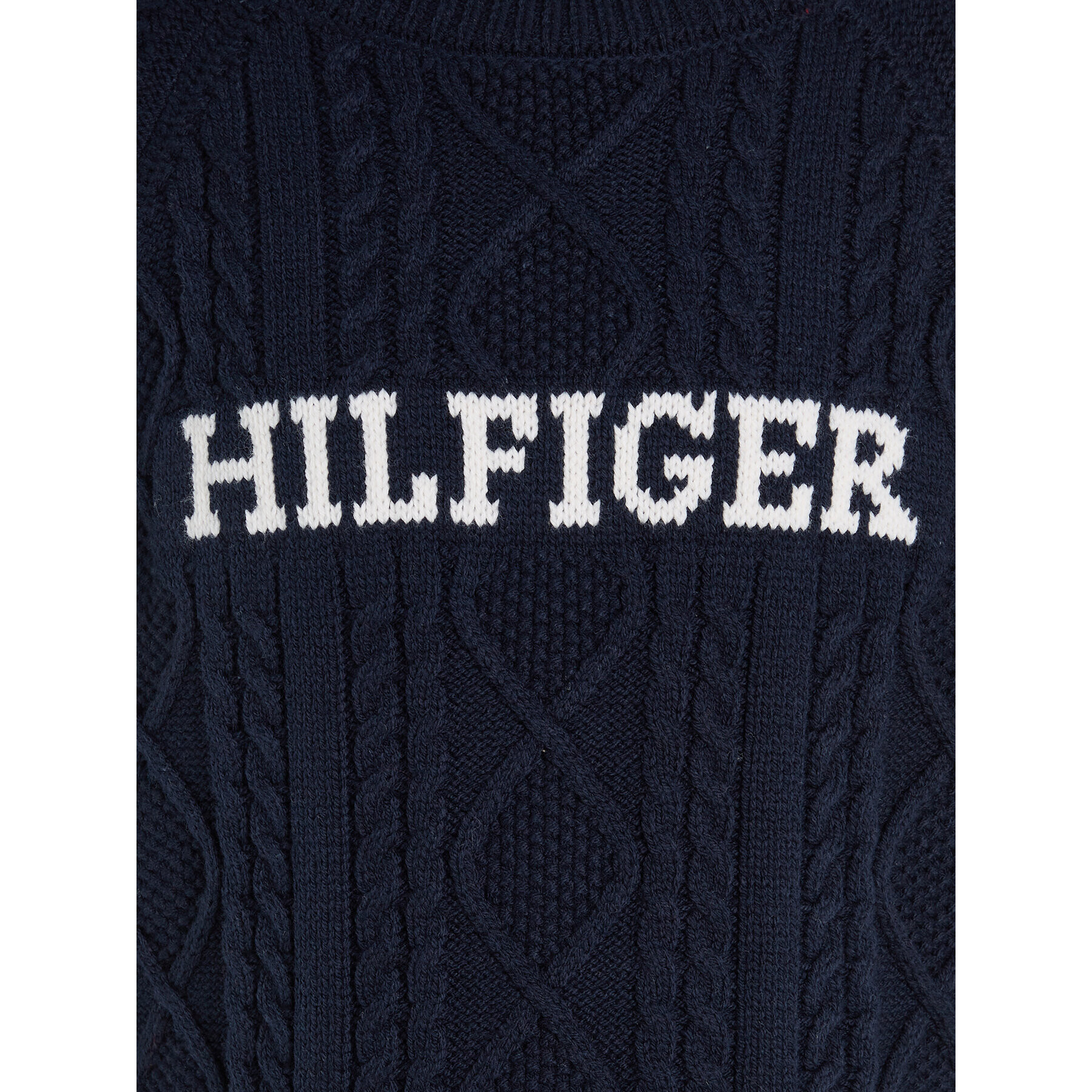 Tommy Hilfiger Pulover Monotype KB0KB08513 Bleumarin Regular Fit - Pled.ro