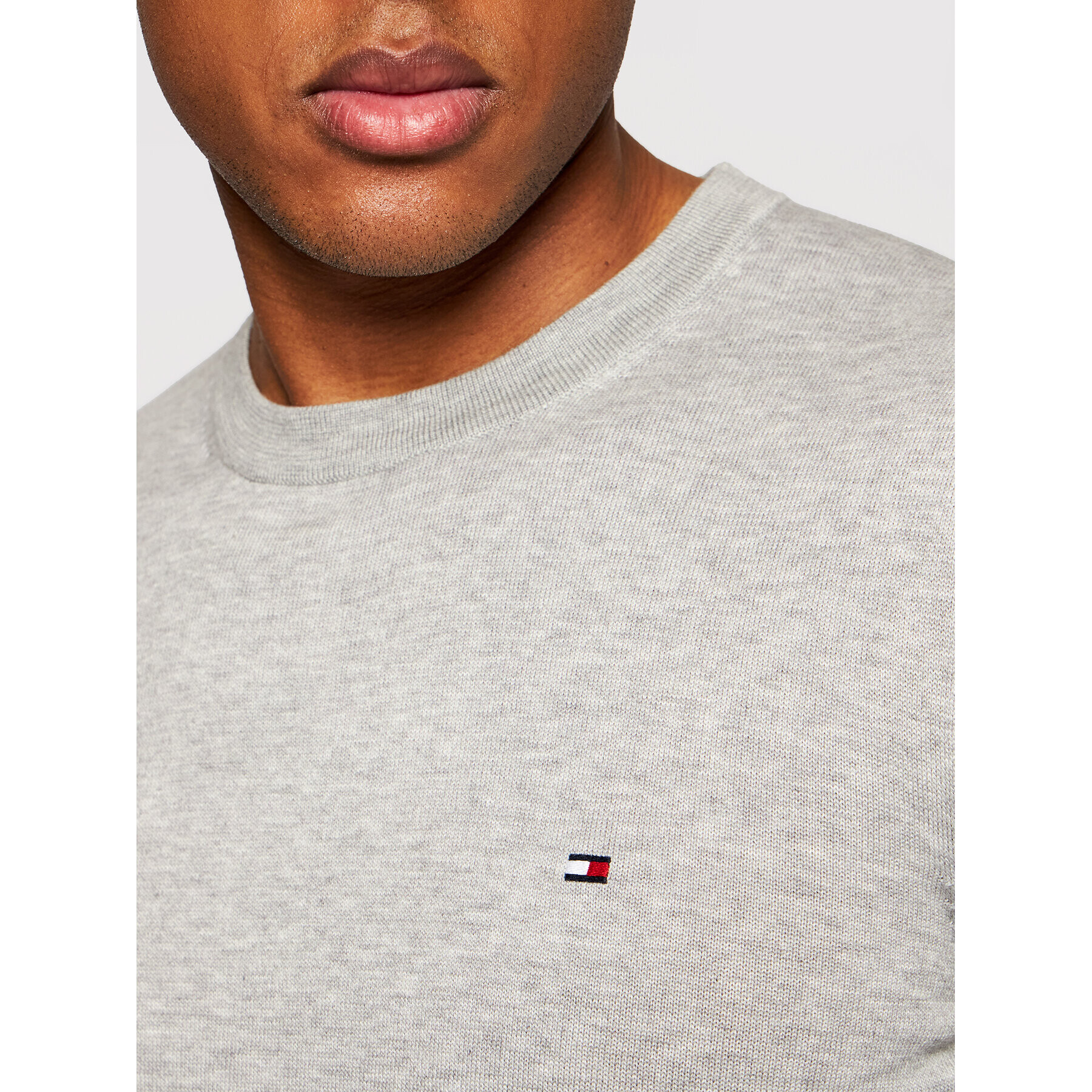 Tommy Hilfiger Pulover MW0MW04978 Gri Regular Fit - Pled.ro