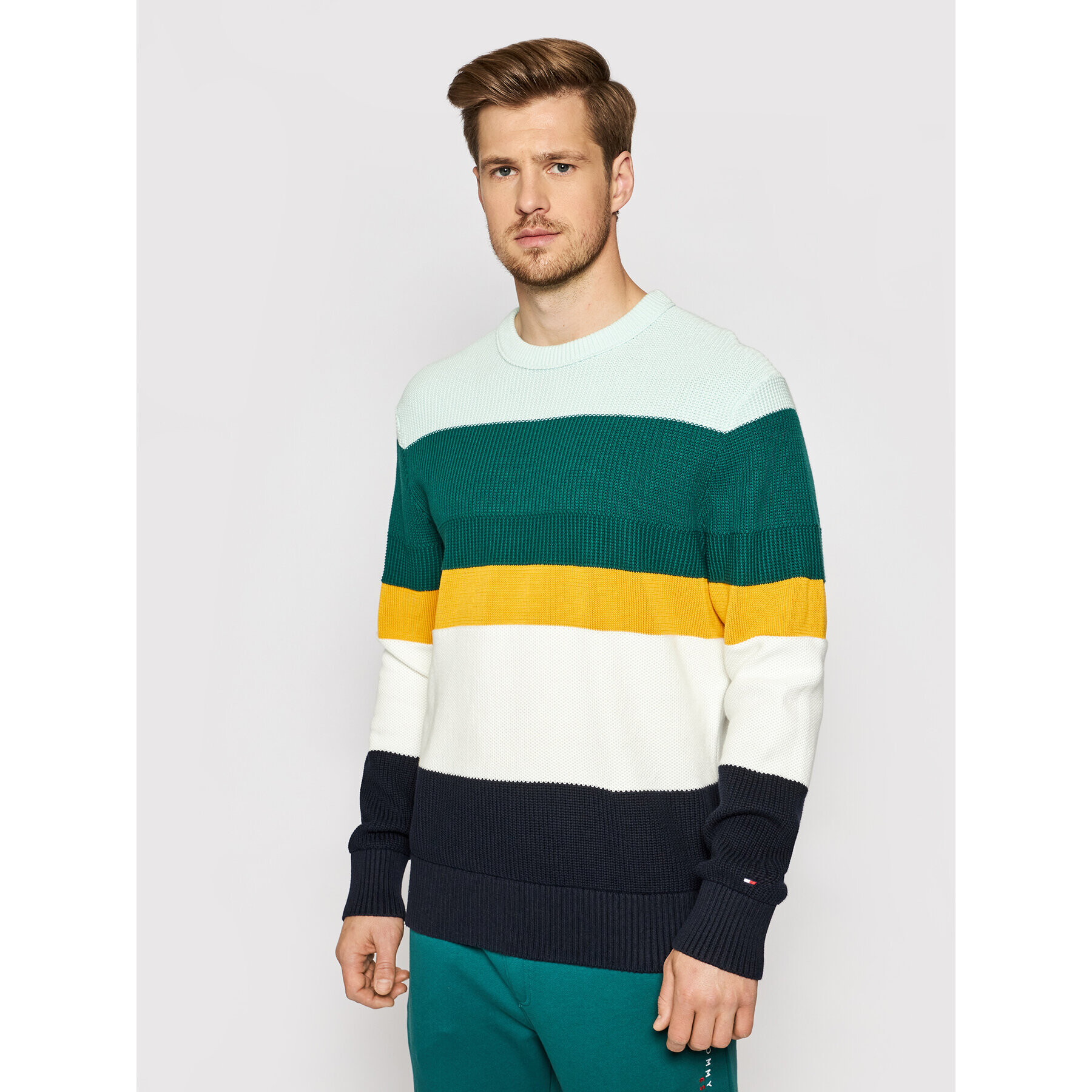 Tommy Hilfiger Pulover MW0MW17364 Colorat Regular Fit - Pled.ro