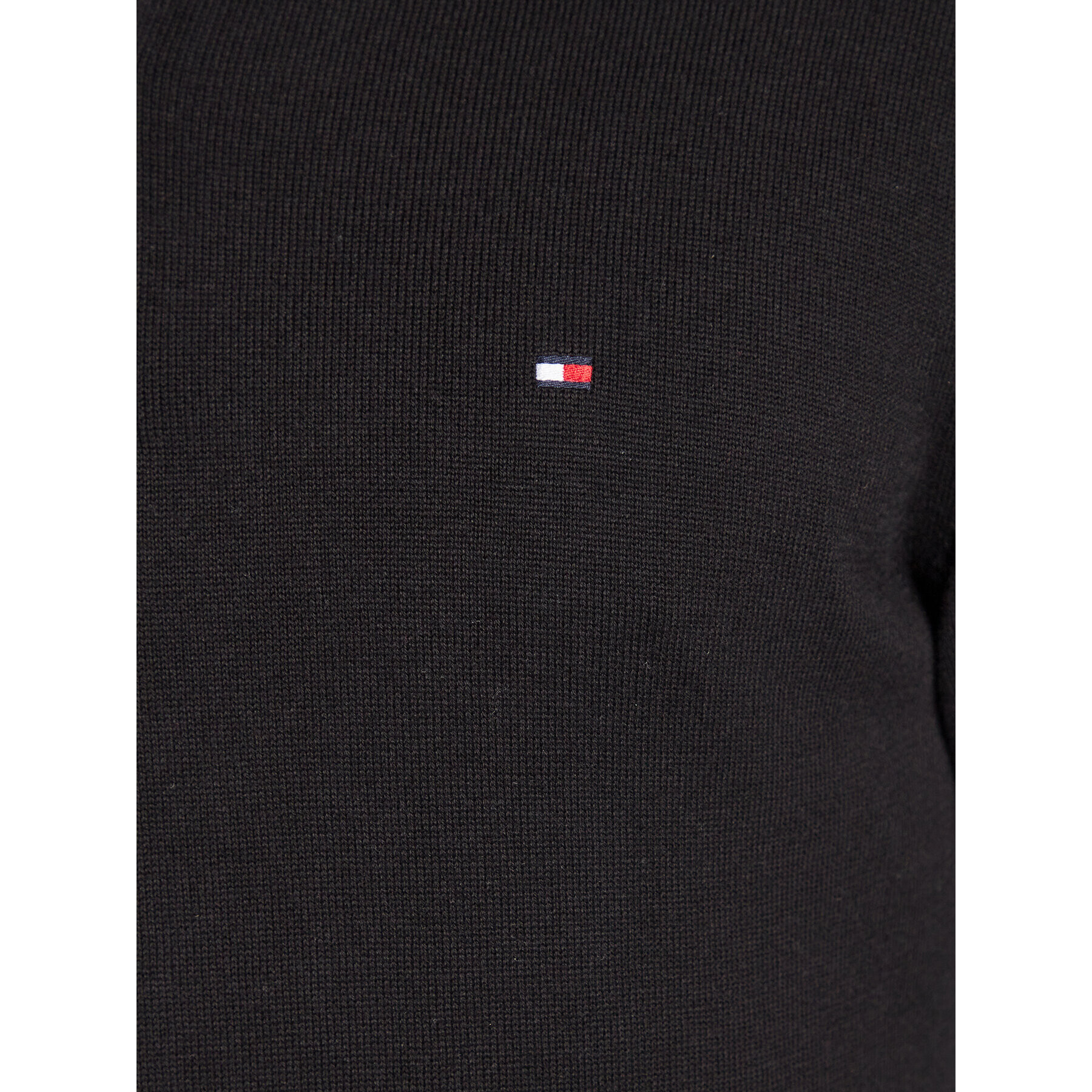 Tommy Hilfiger Pulover Pima MW0MW28049 Negru Regular Fit - Pled.ro