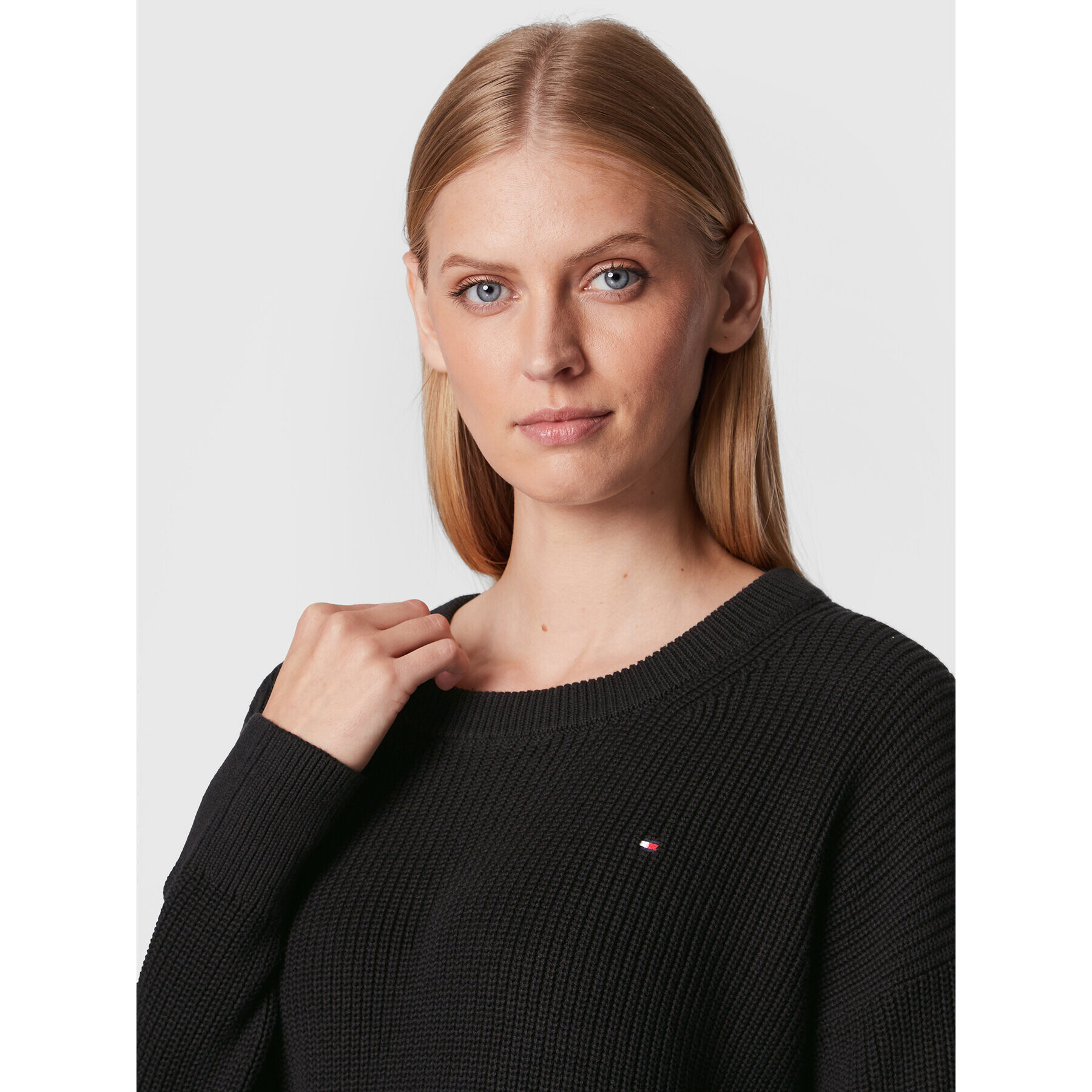 Tommy Hilfiger Pulover WW0WW37461 Negru Regular Fit - Pled.ro