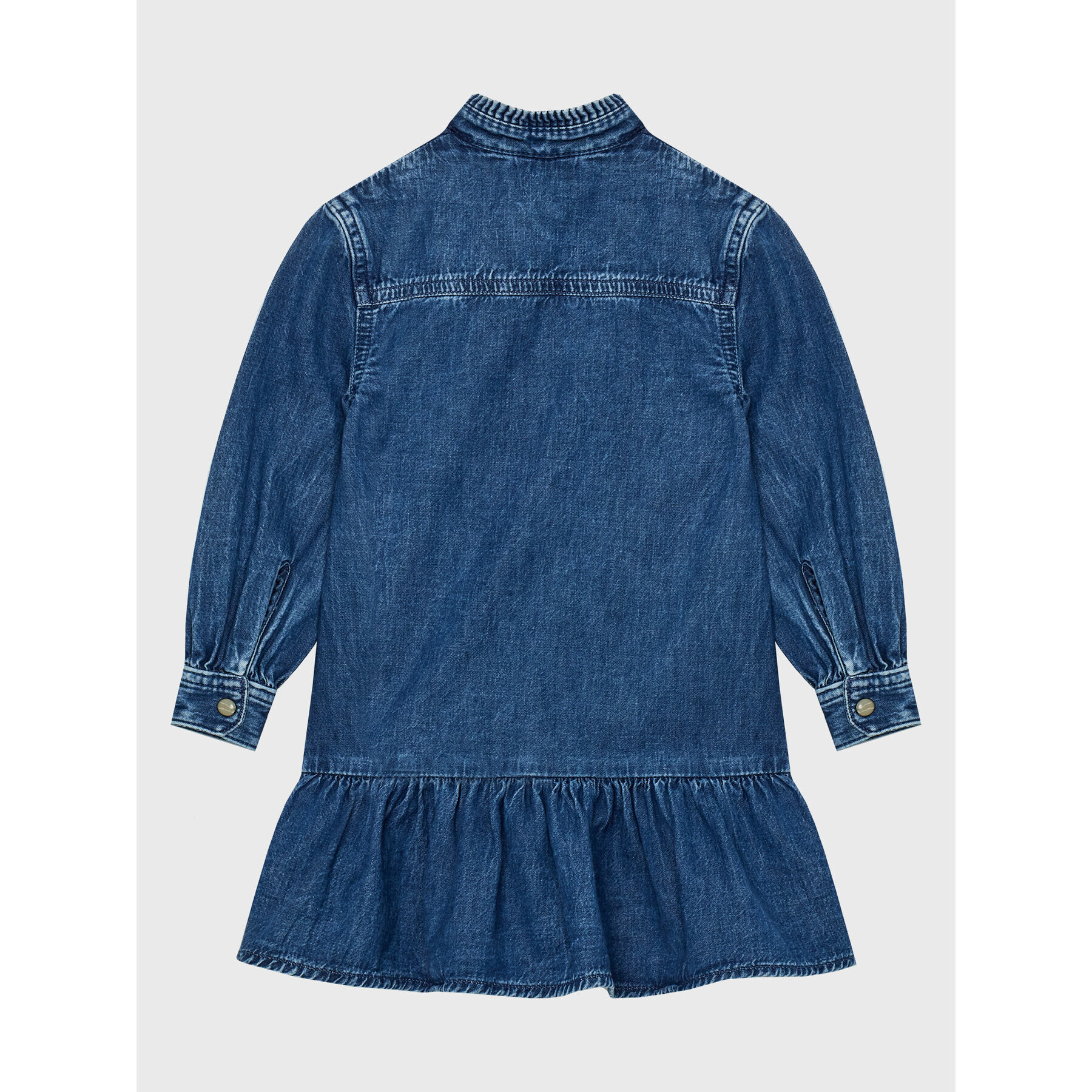 Tommy Hilfiger Rochie de blugi Denim Frill Collar KG0KG07026 D Albastru Regular Fit - Pled.ro