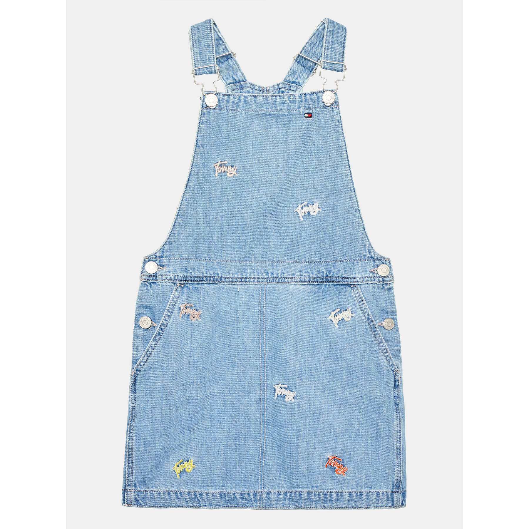 Tommy Hilfiger Rochie de blugi Dungaree KG0KG07194 D Albastru Regular Fit - Pled.ro