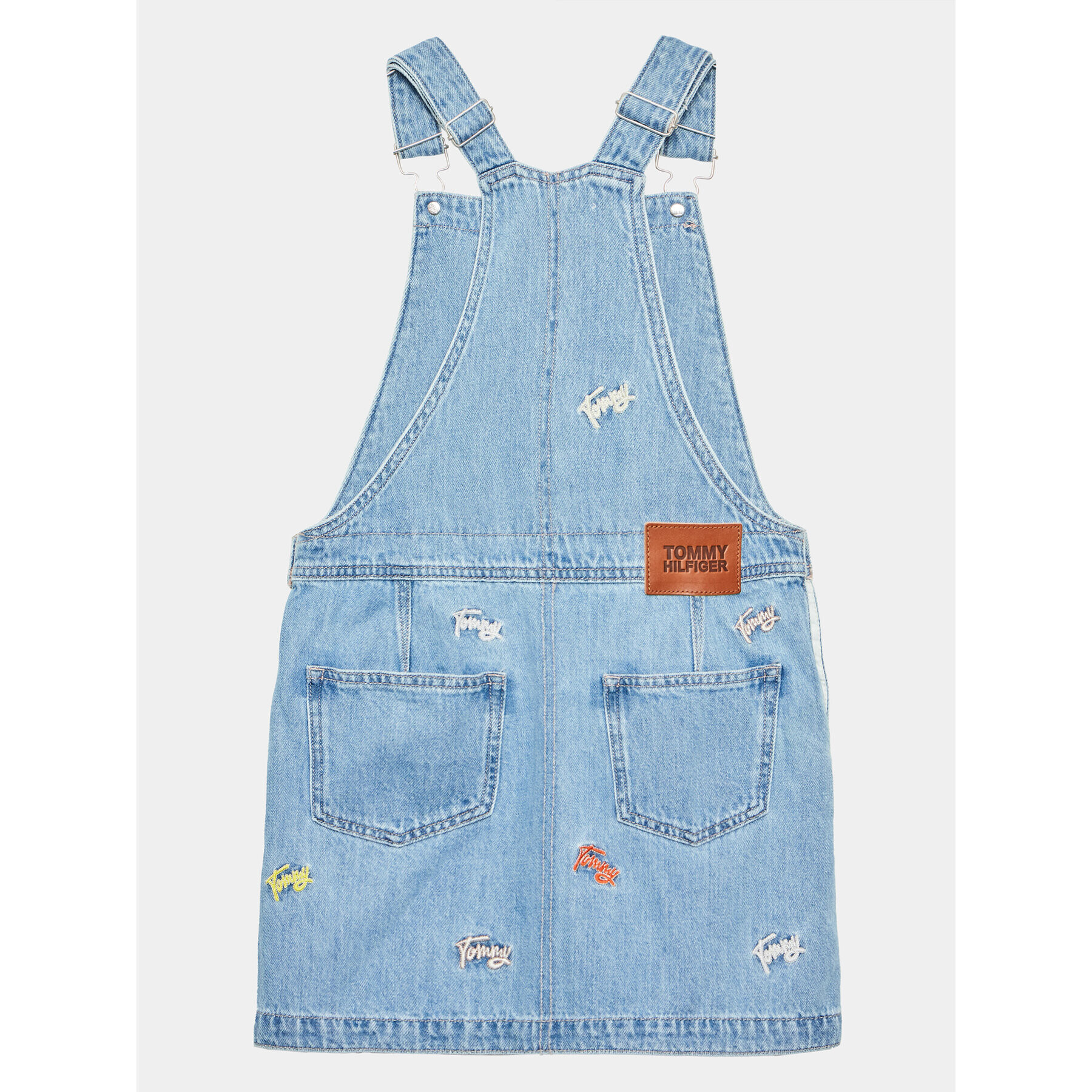 Tommy Hilfiger Rochie de blugi Dungaree KG0KG07194 D Albastru Regular Fit - Pled.ro